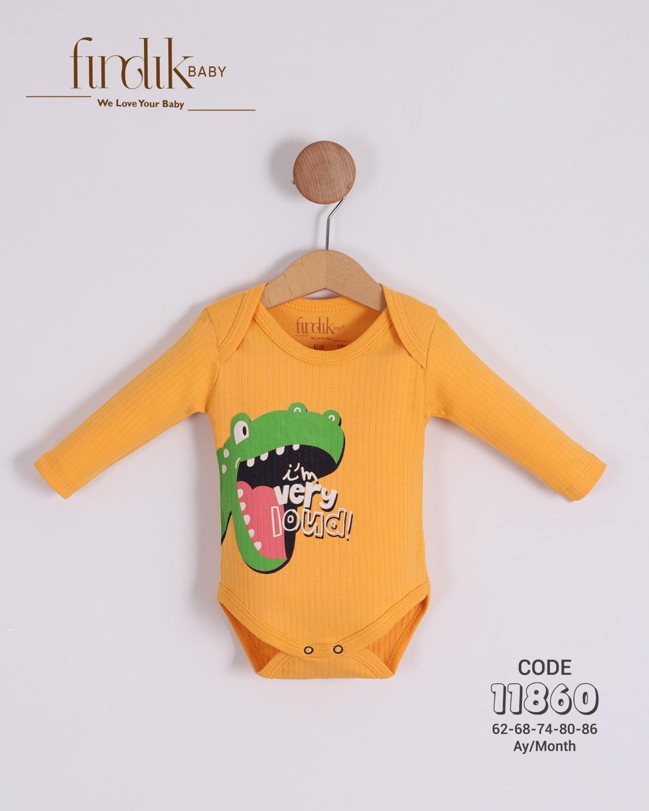 FINDIK BABY ERKEK BEBEK DİNAZOR  BASKILI BODY