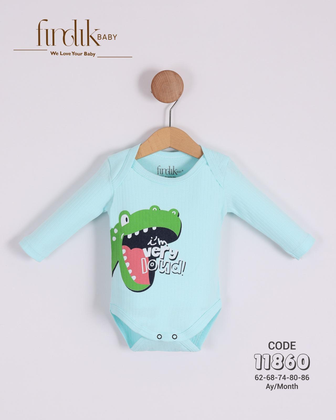 FINDIK BABY ERKEK BEBEK DİNAZOR  BASKILI BODY