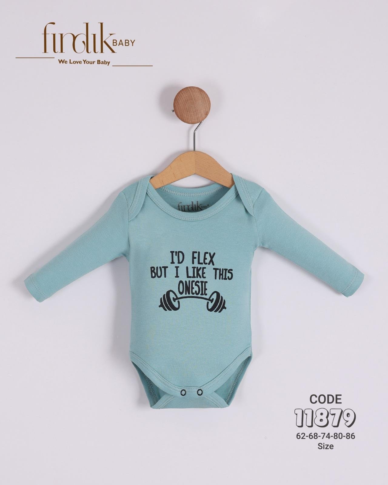 FINDIK BABY ERKEK BEBEK YAZI BASKILI BODY