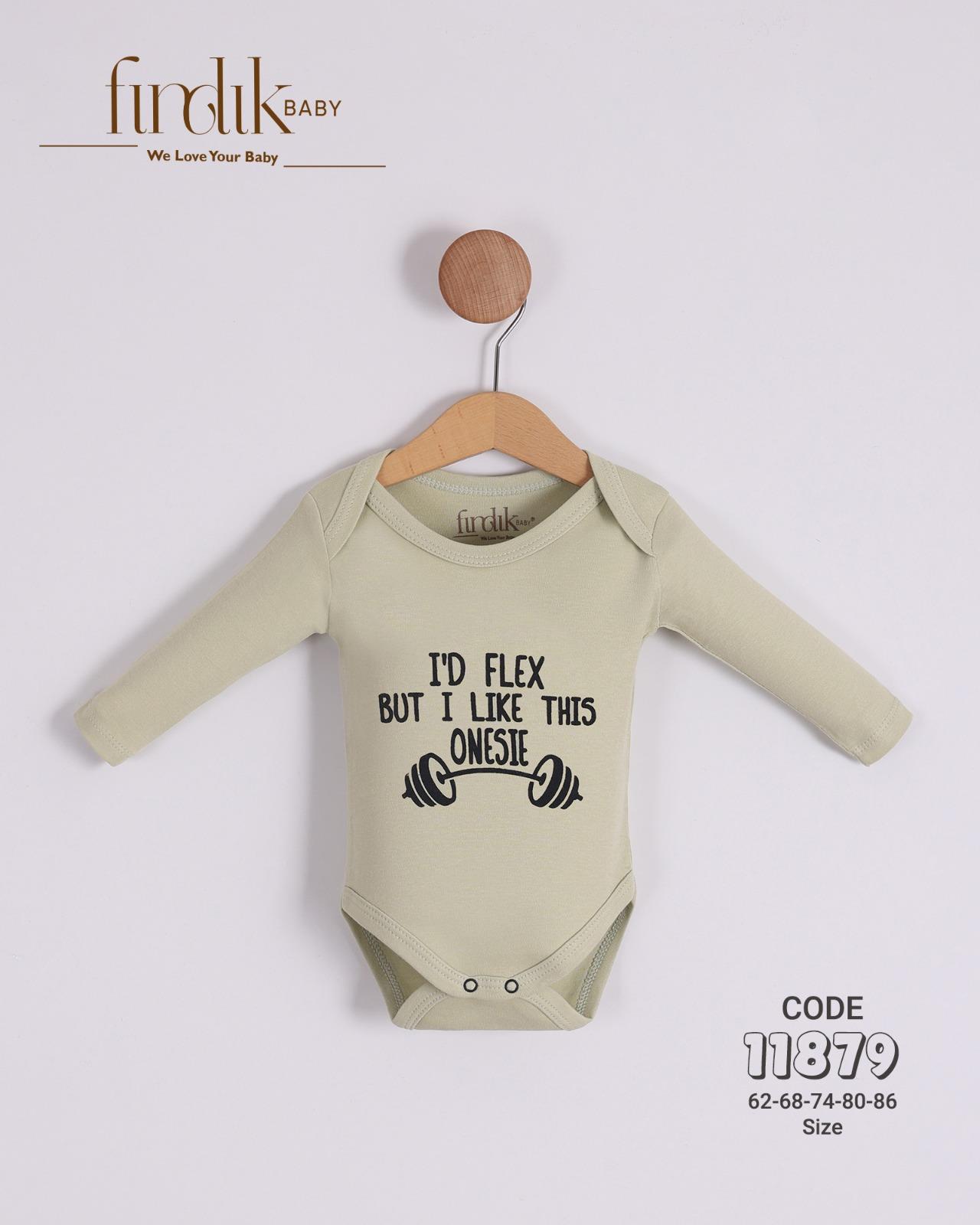 FINDIK BABY ERKEK BEBEK YAZI BASKILI BODY