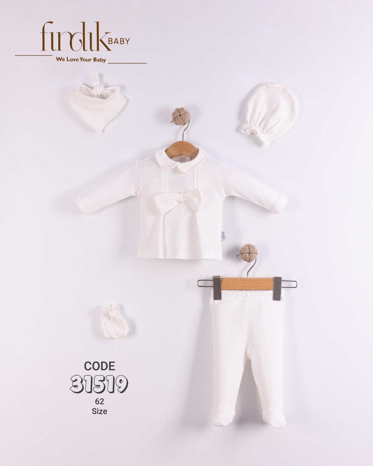 FINDIK BABY KIZ BEBEK KURDELA DETAYLI 5 Lİ SET