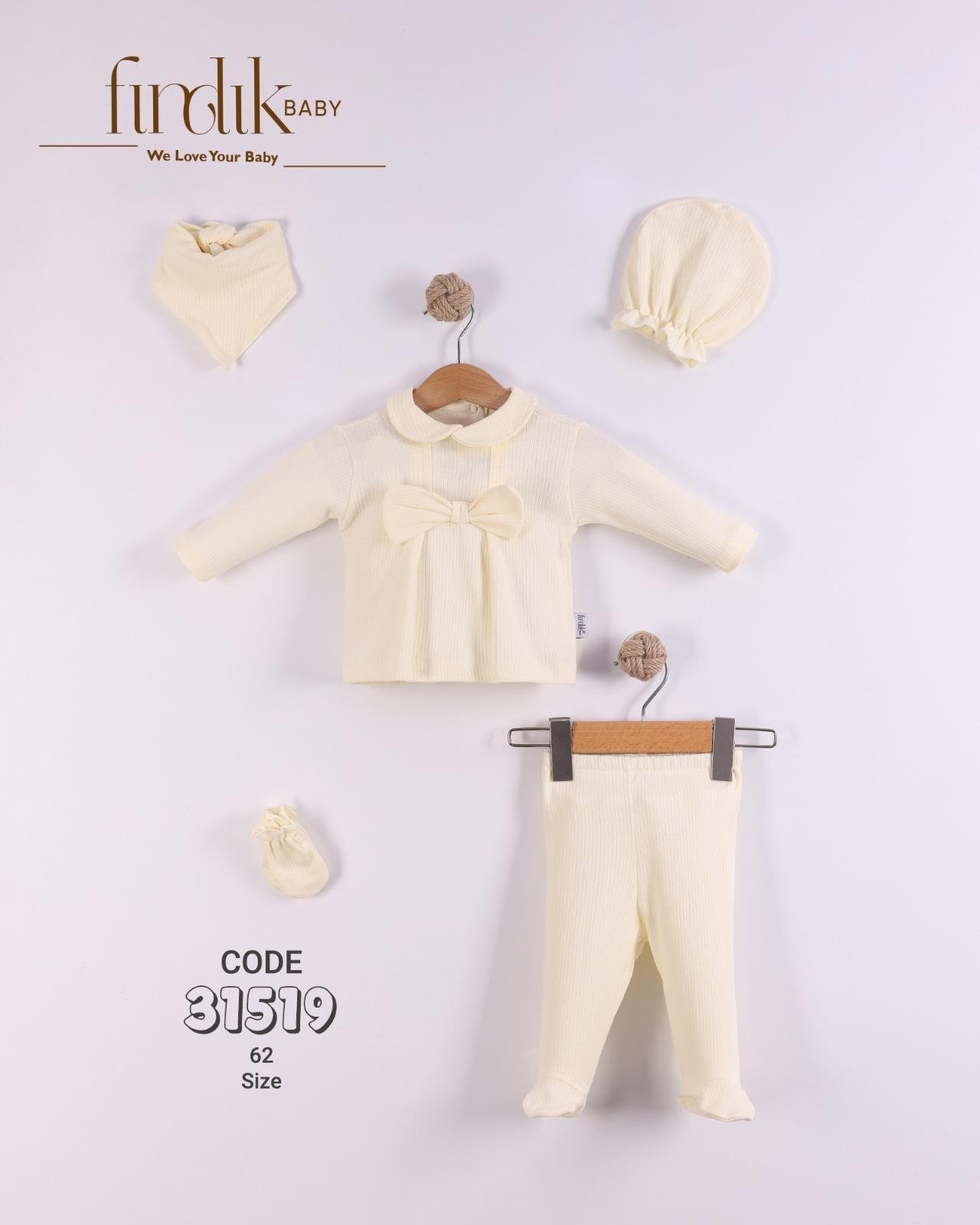 FINDIK BABY KIZ BEBEK KURDELA DETAYLI 5 Lİ SET