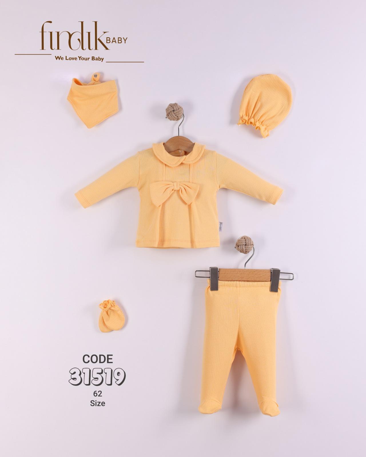 FINDIK BABY KIZ BEBEK KURDELA DETAYLI 5 Lİ SET