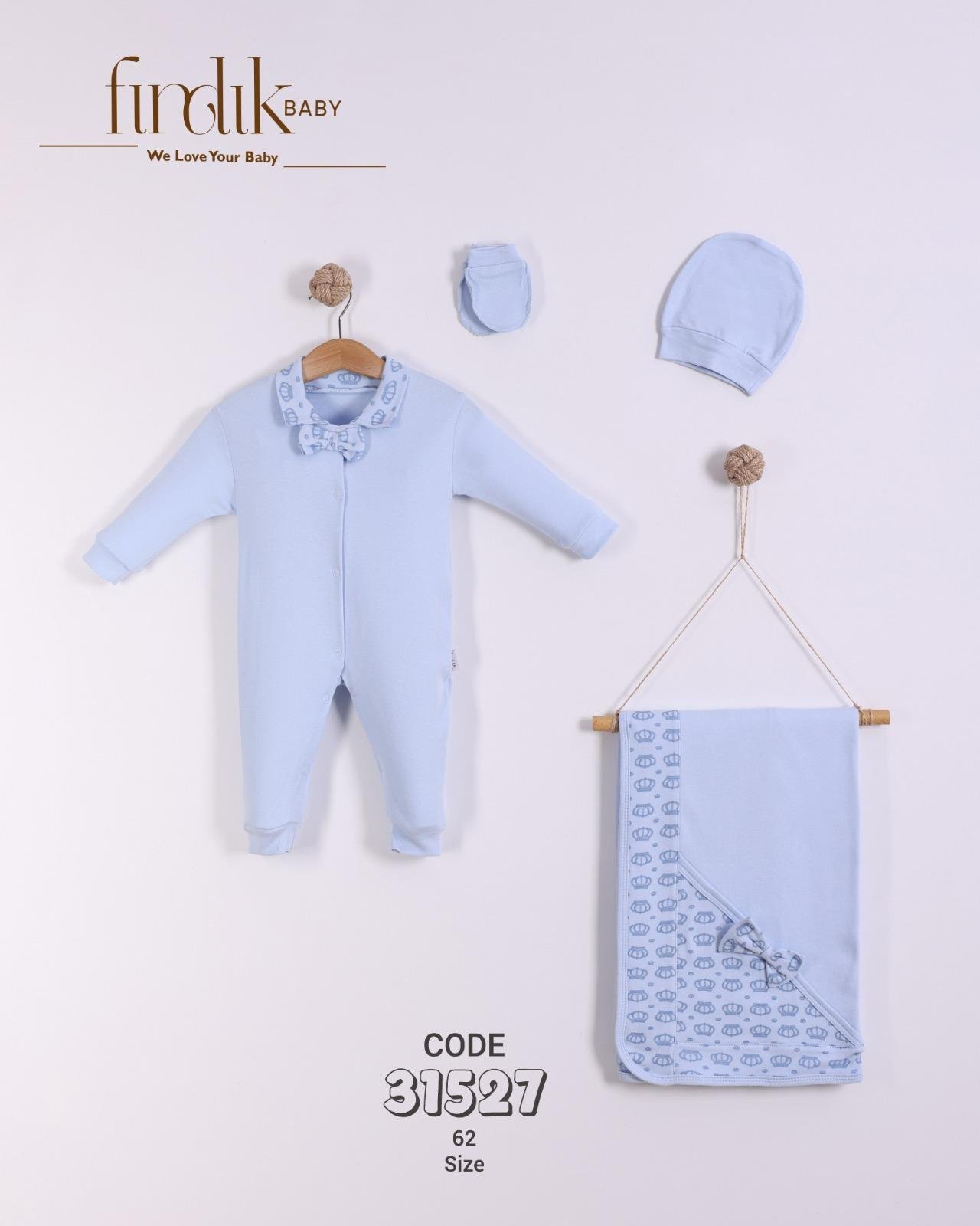 FINDIK BABY KIZ BEBEK TAC BASKILI 4 LÜ TAKIM