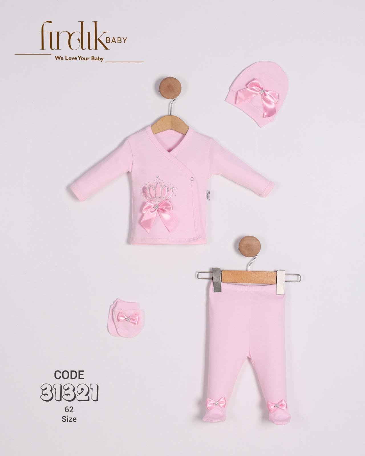 FINDIK BABY KIZ BEBEK TAŞLI 4 LÜ ZIBIN TAKIM