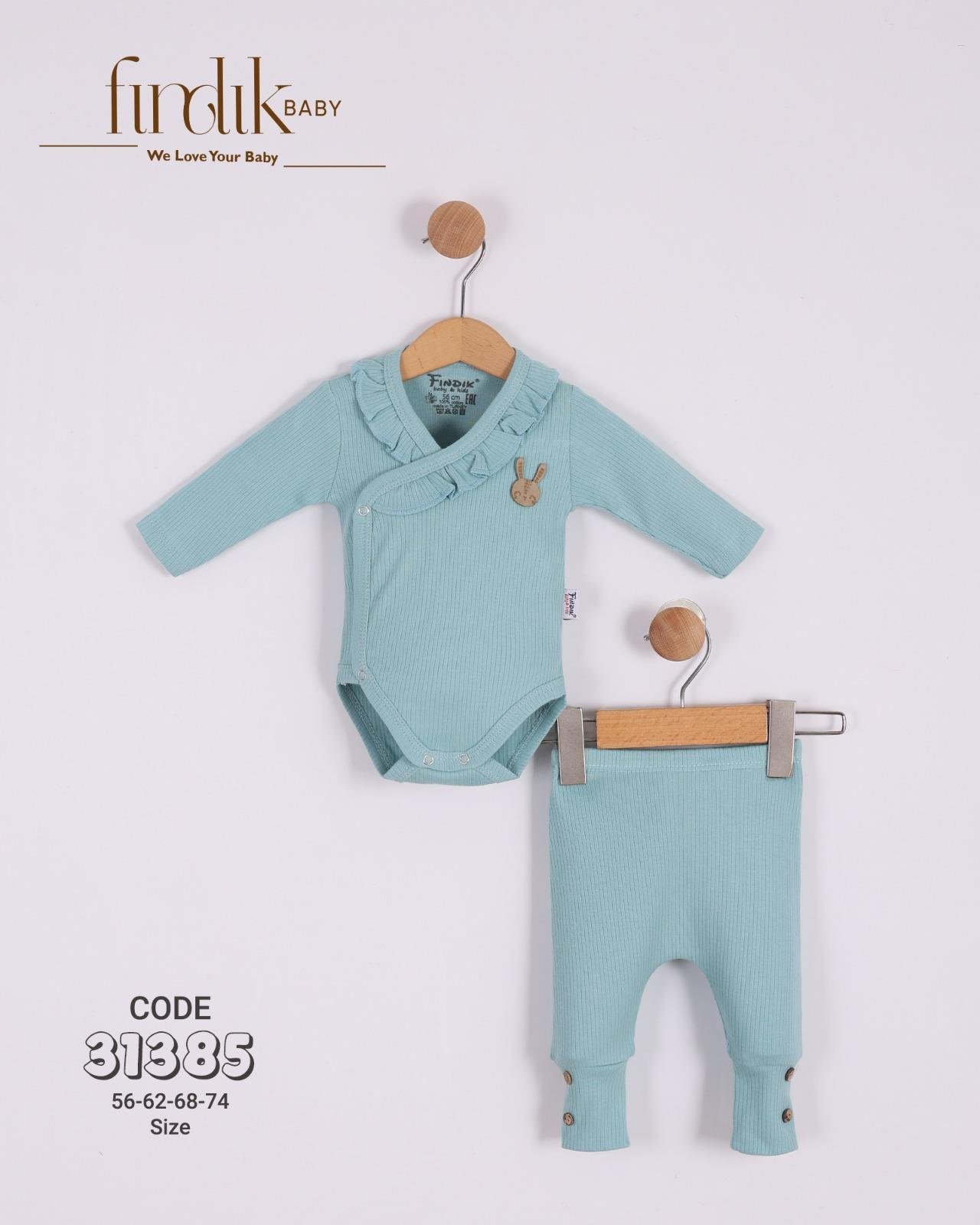 FINDIK BABY KIZ BEBEK TAVŞAN FİGÜRLÜ 2 Lİ TAKIM