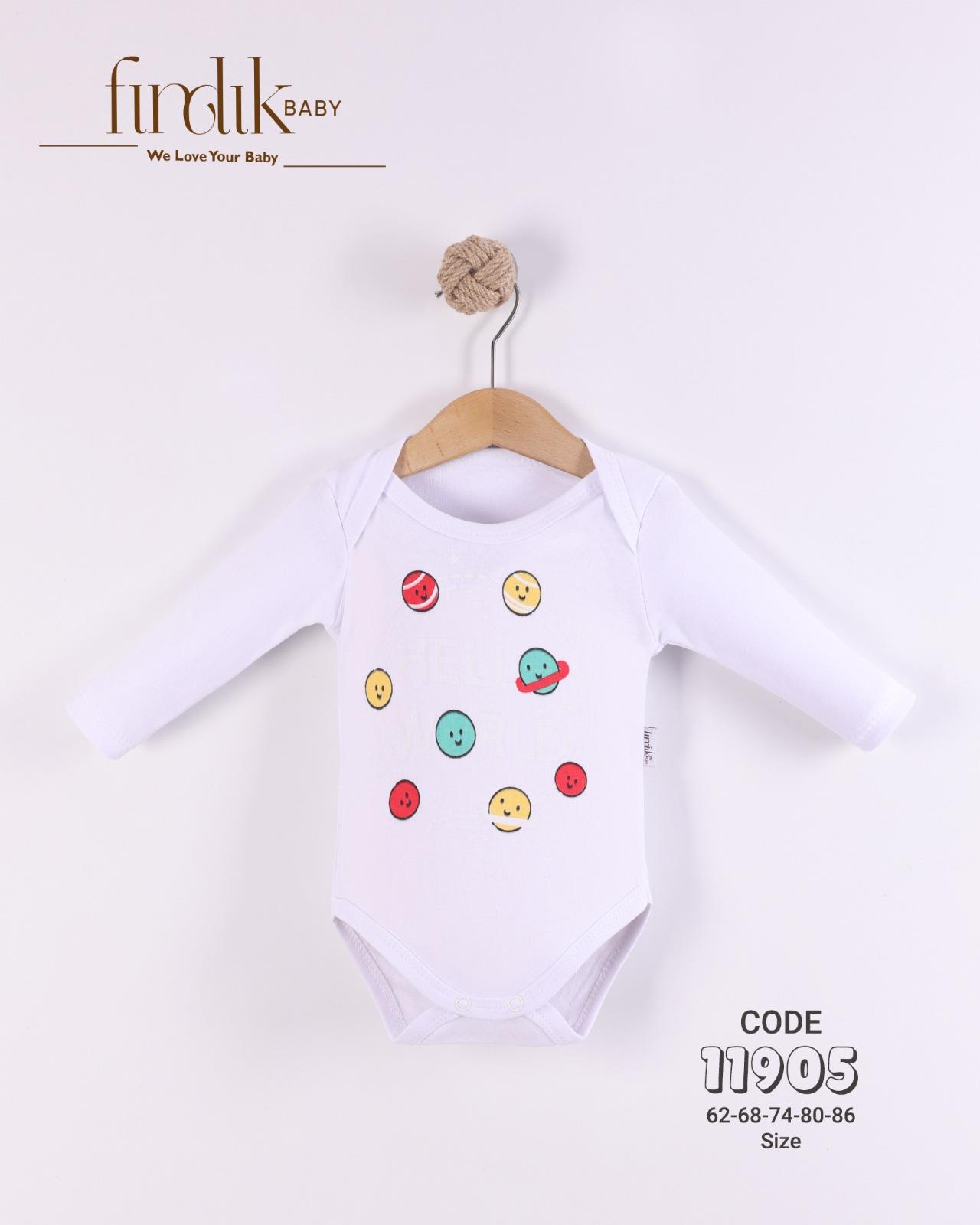 FINDIK BABY UNİSEX BEBEK GEZEGEN BASKILI BODY