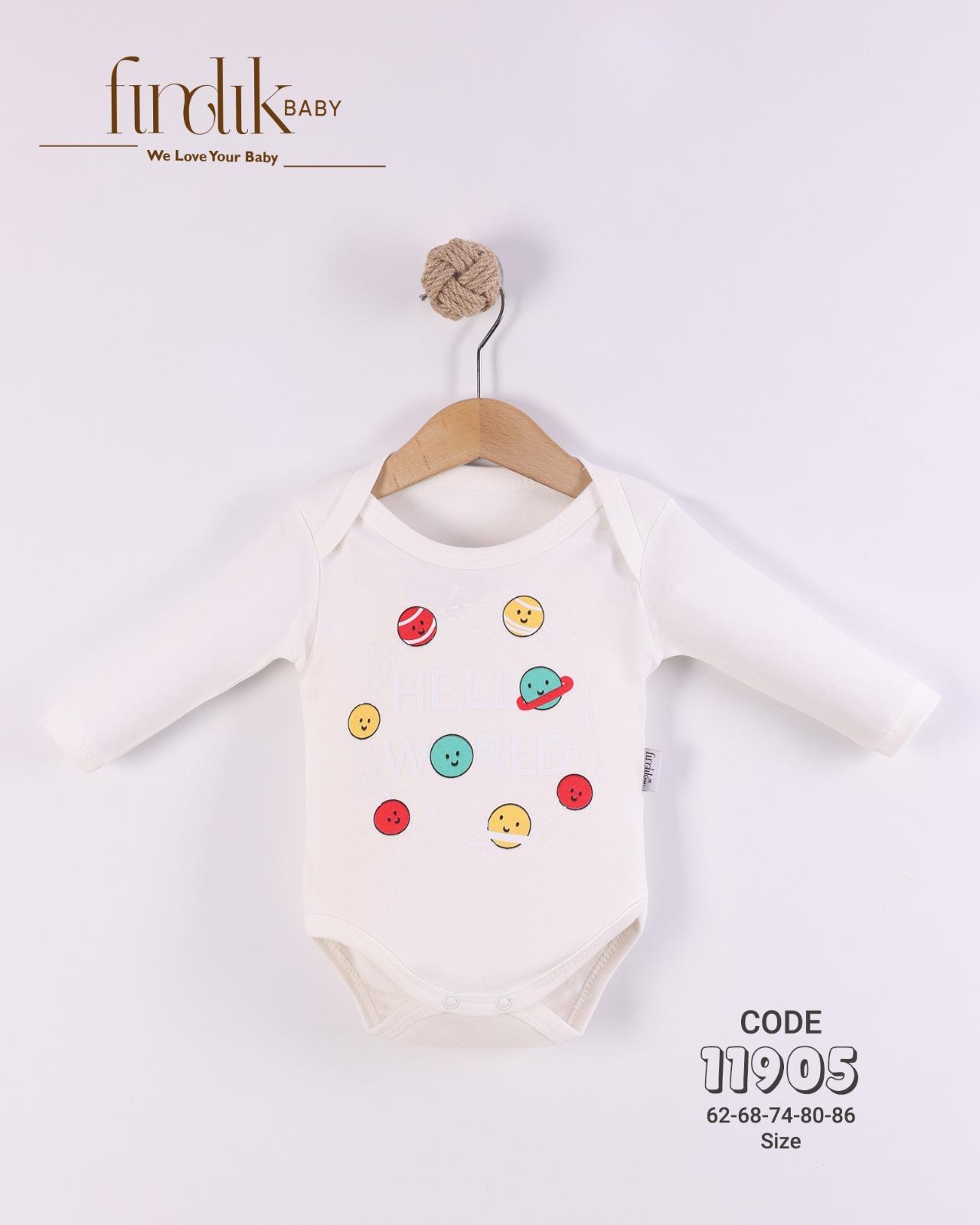 FINDIK BABY UNİSEX BEBEK GEZEGEN BASKILI BODY