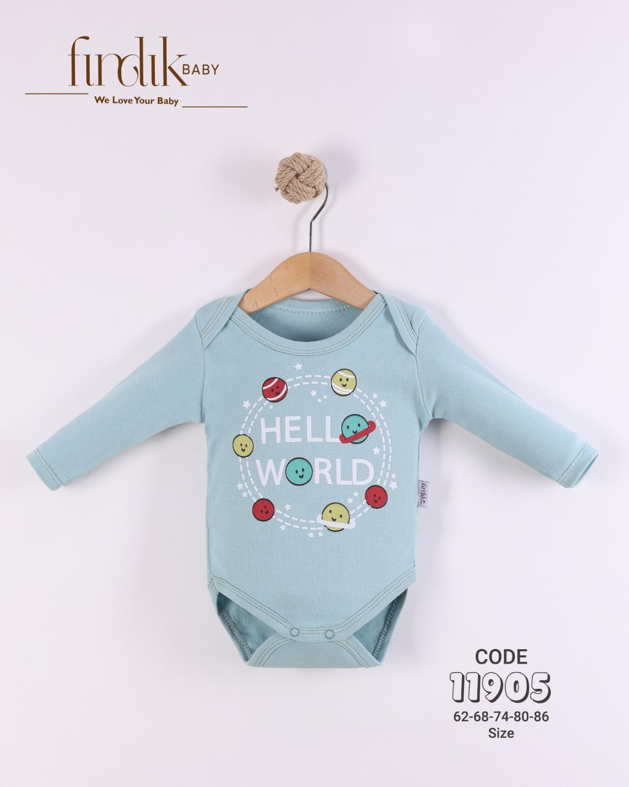 FINDIK BABY UNİSEX BEBEK GEZEGEN BASKILI BODY