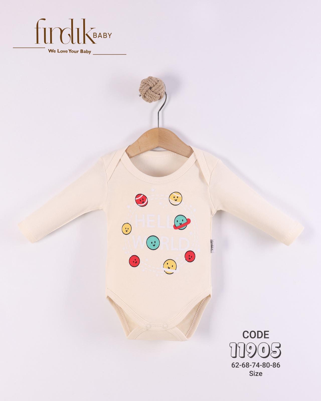 FINDIK BABY UNİSEX BEBEK GEZEGEN BASKILI BODY