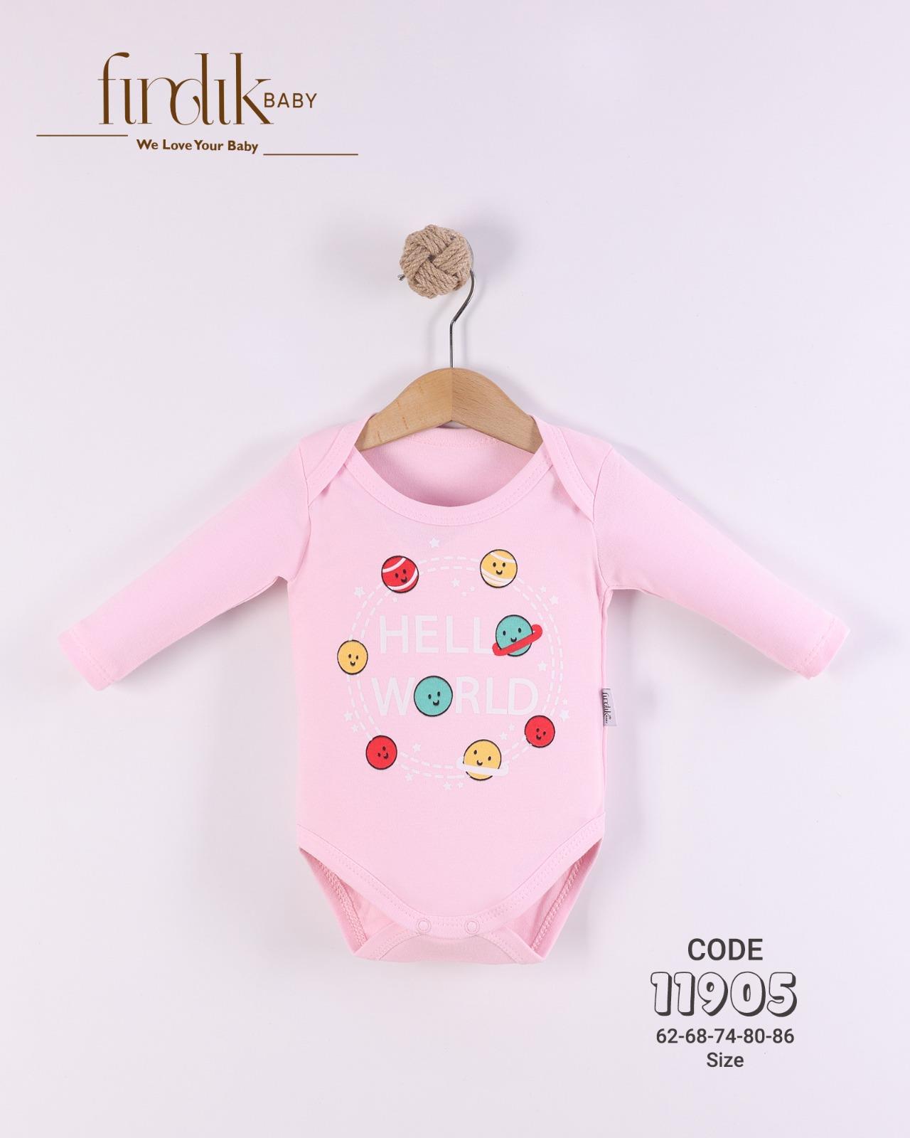 FINDIK BABY UNİSEX BEBEK GEZEGEN BASKILI BODY