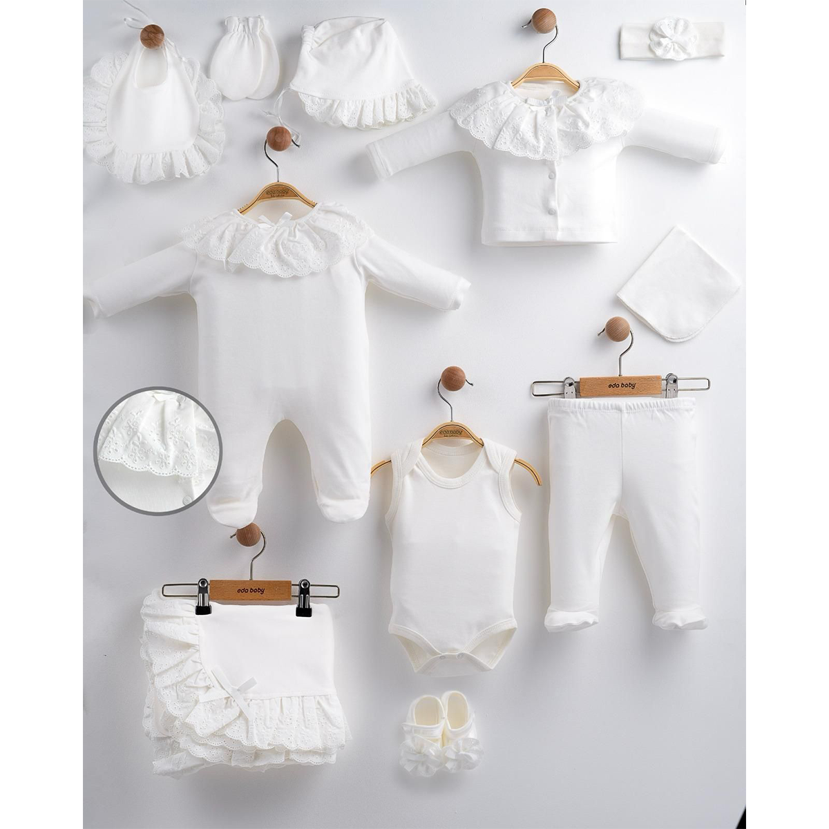 FİSTOLU  KIZ BEBEK 10 LU  SET 0-3 AY