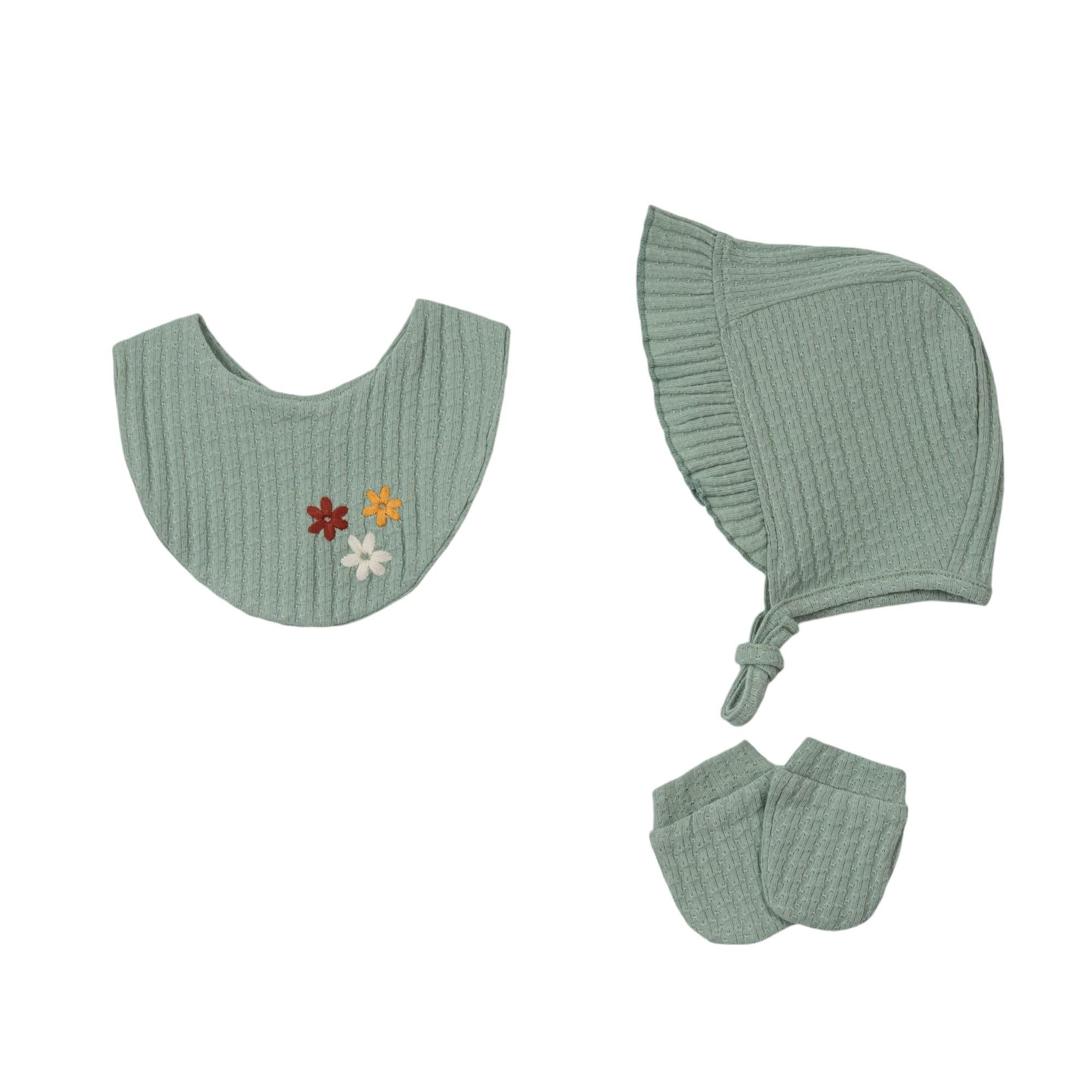 Furuna Çiçek Baskılı Kız Bebek Hastane Çıkışı Beşli Set