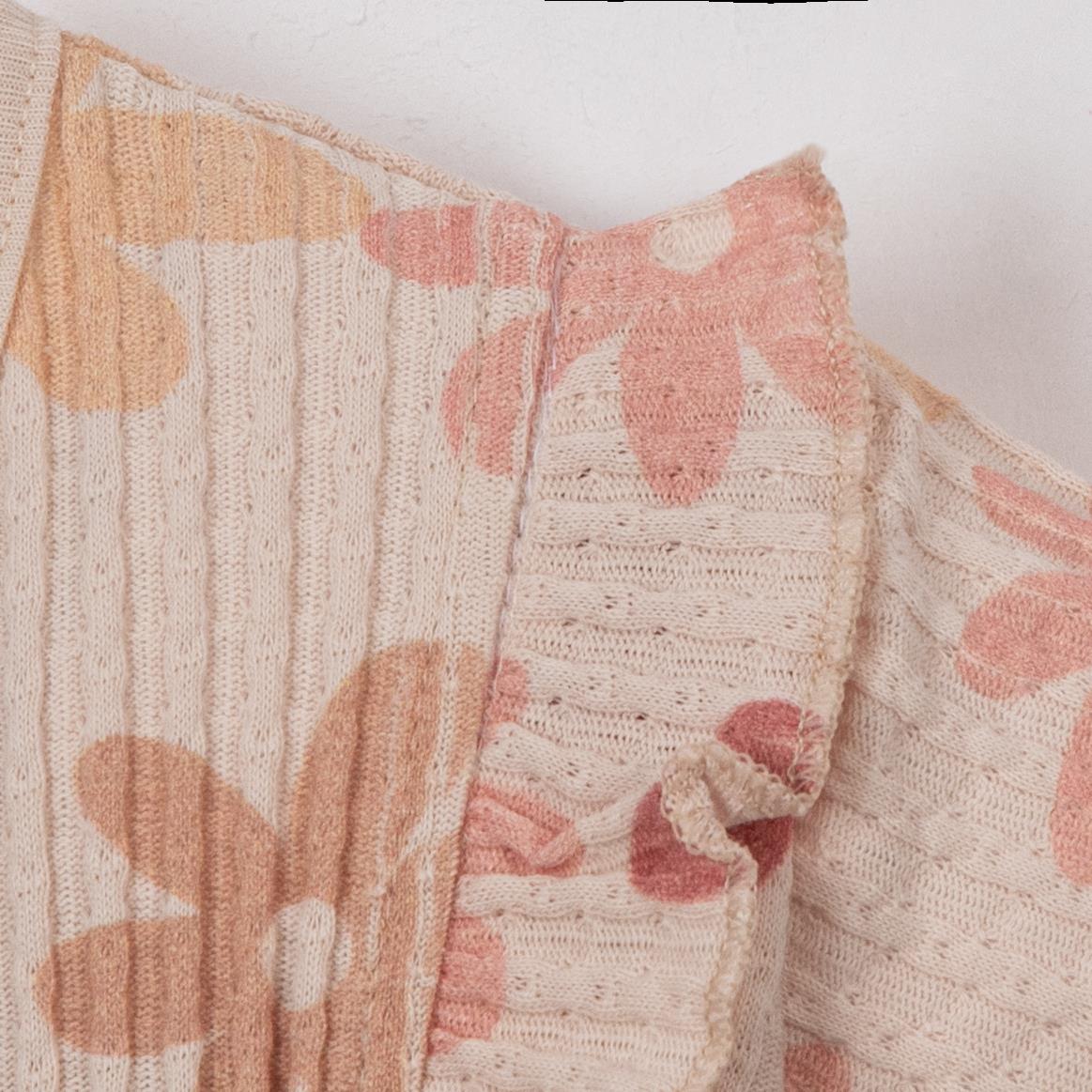 Furuna Çiçek Baskılı Kız Bebek Hastane Çıkışı Beşli Set