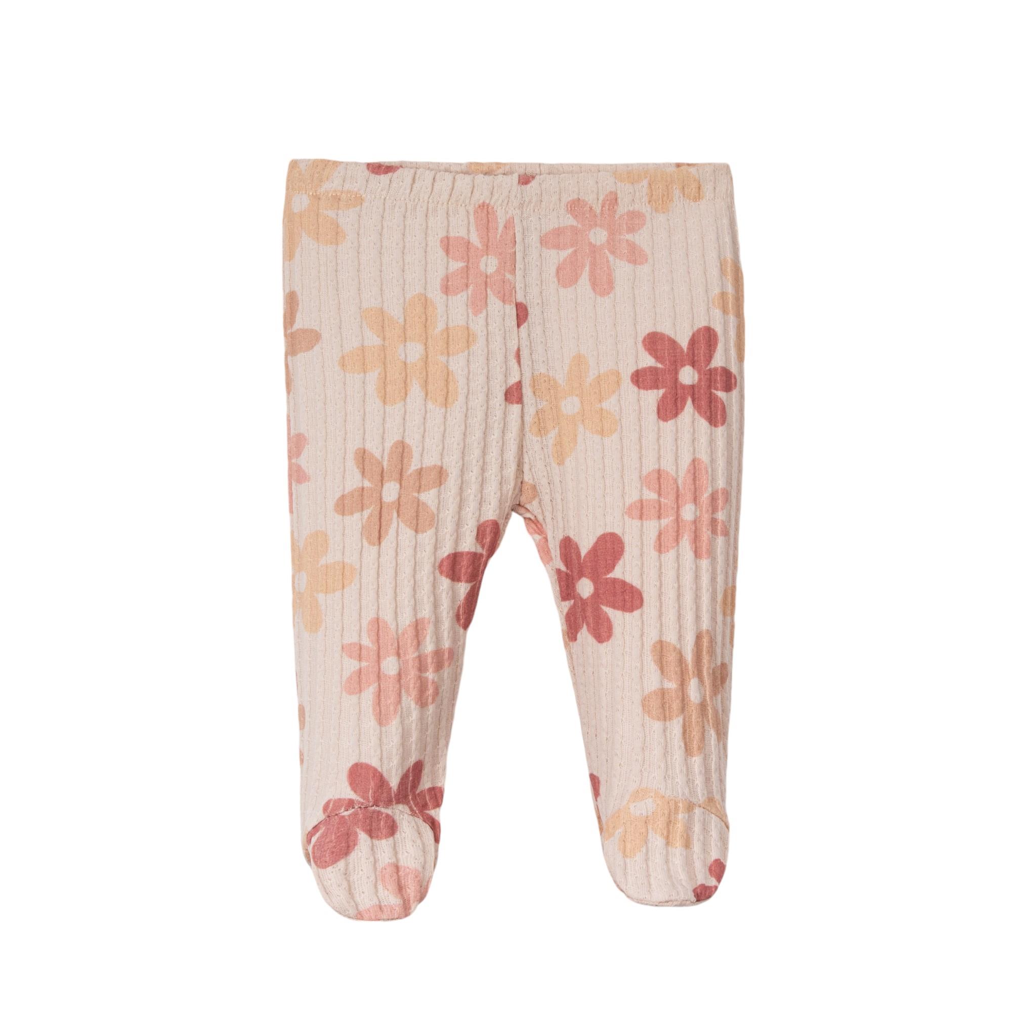 Furuna Çiçek Baskılı Kız Bebek Hastane Çıkışı Beşli Set