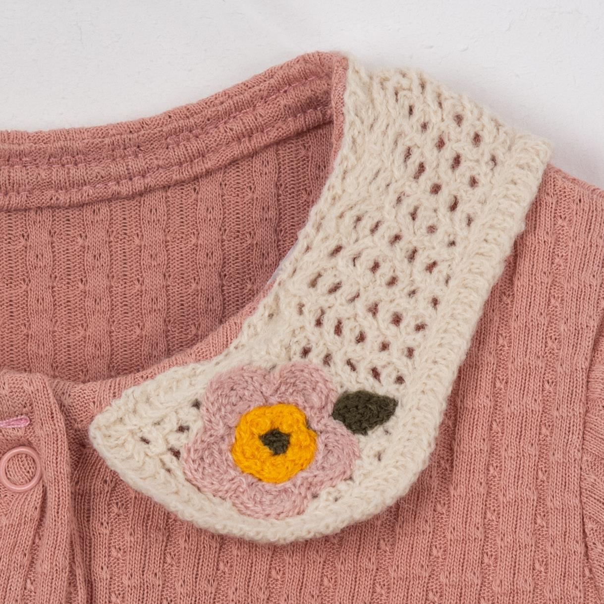 Furuna Çiçek Baskılı Kız Bebek Tulum