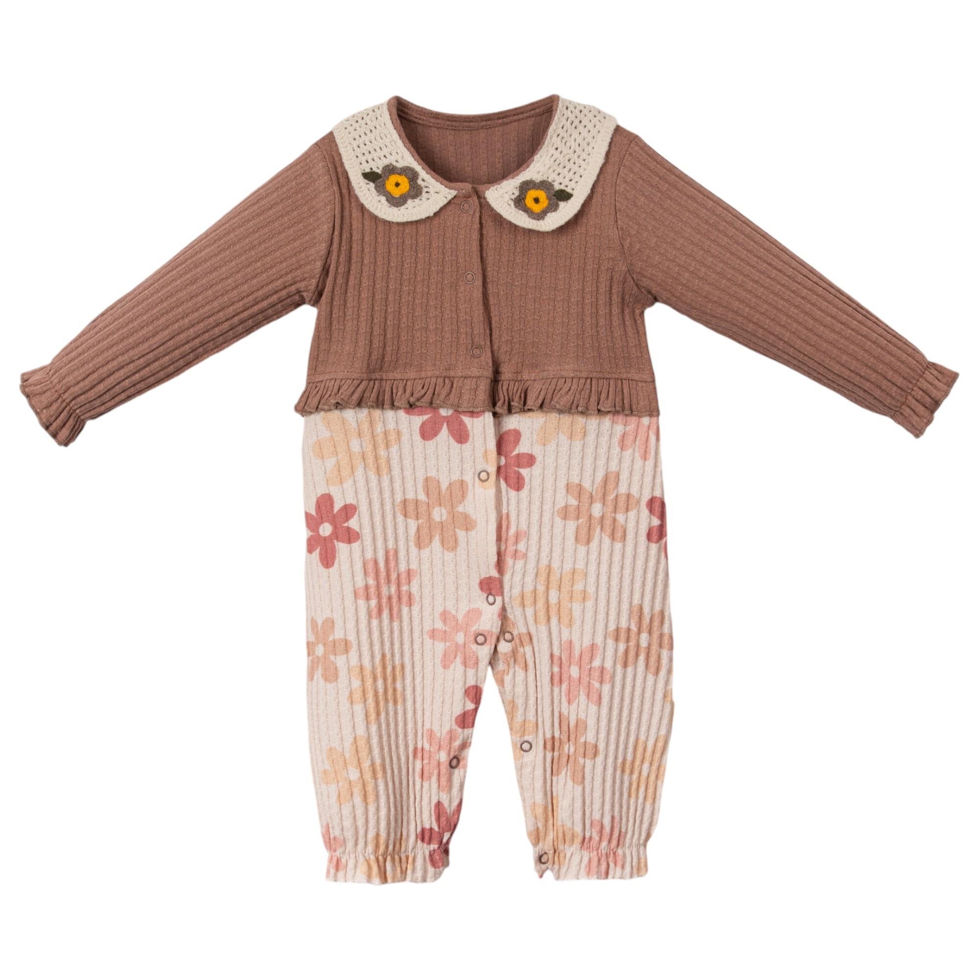 Furuna Çiçek Baskılı Kız Bebek Tulum