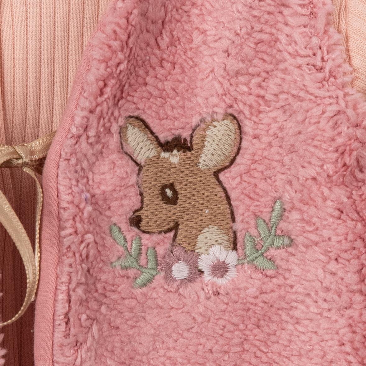 Geyik Nakış Yelekli Erkek Bebek Tulum