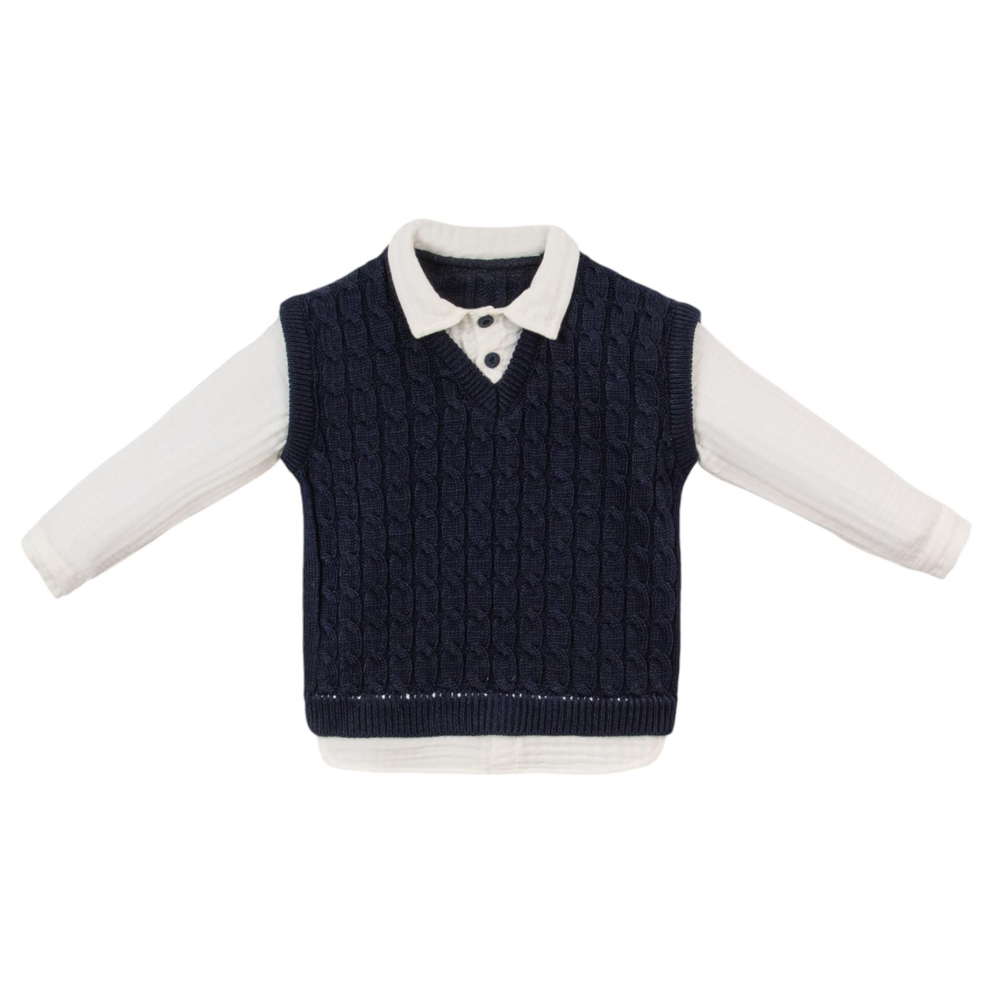 Gömlekli Triko Erkek Bebek İkili Takım