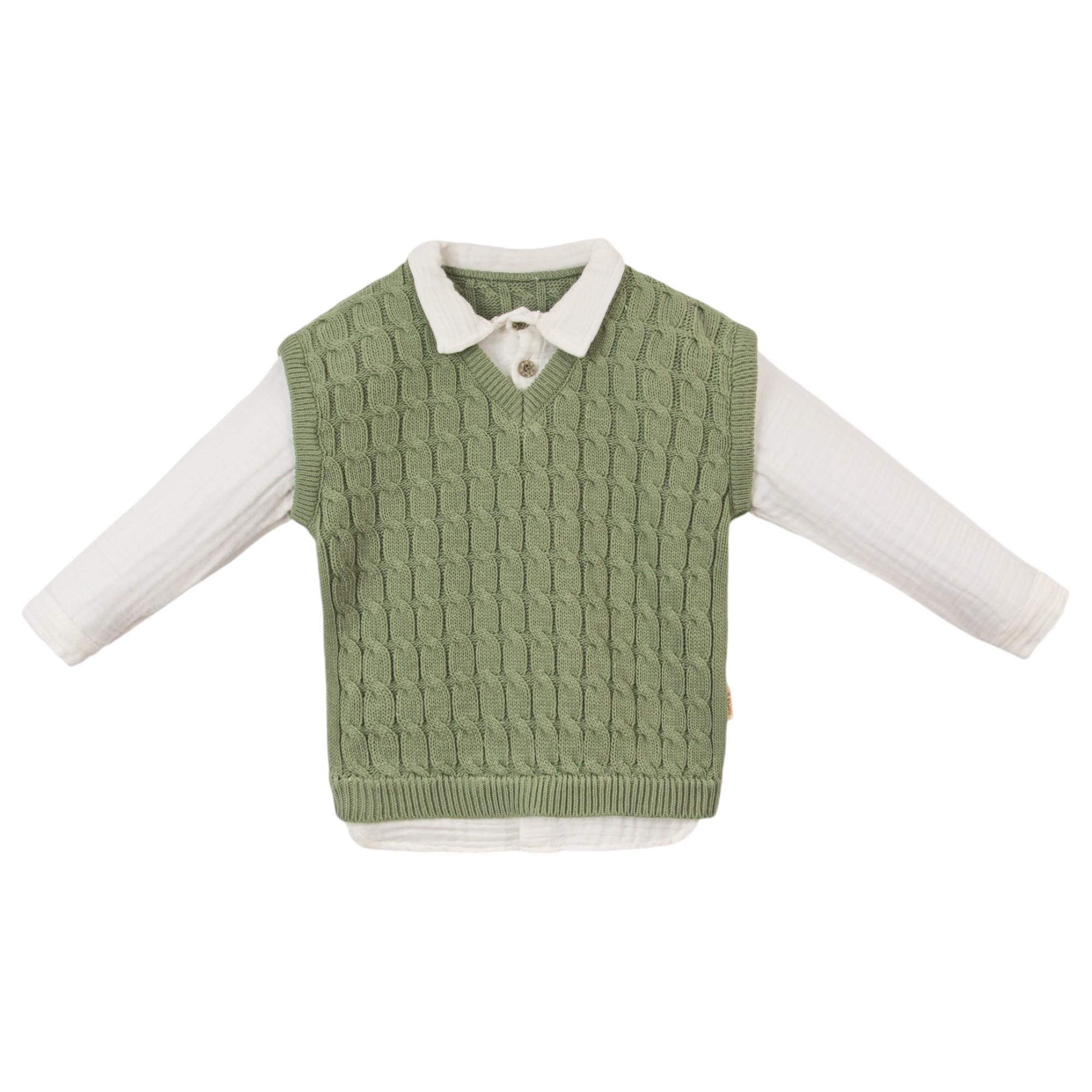 Gömlekli Triko Erkek Bebek İkili Takım