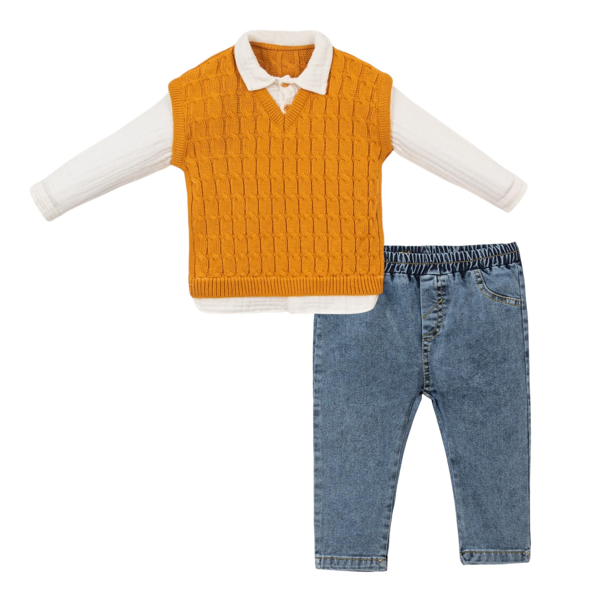 Gömlekli Triko Erkek Bebek İkili Takım