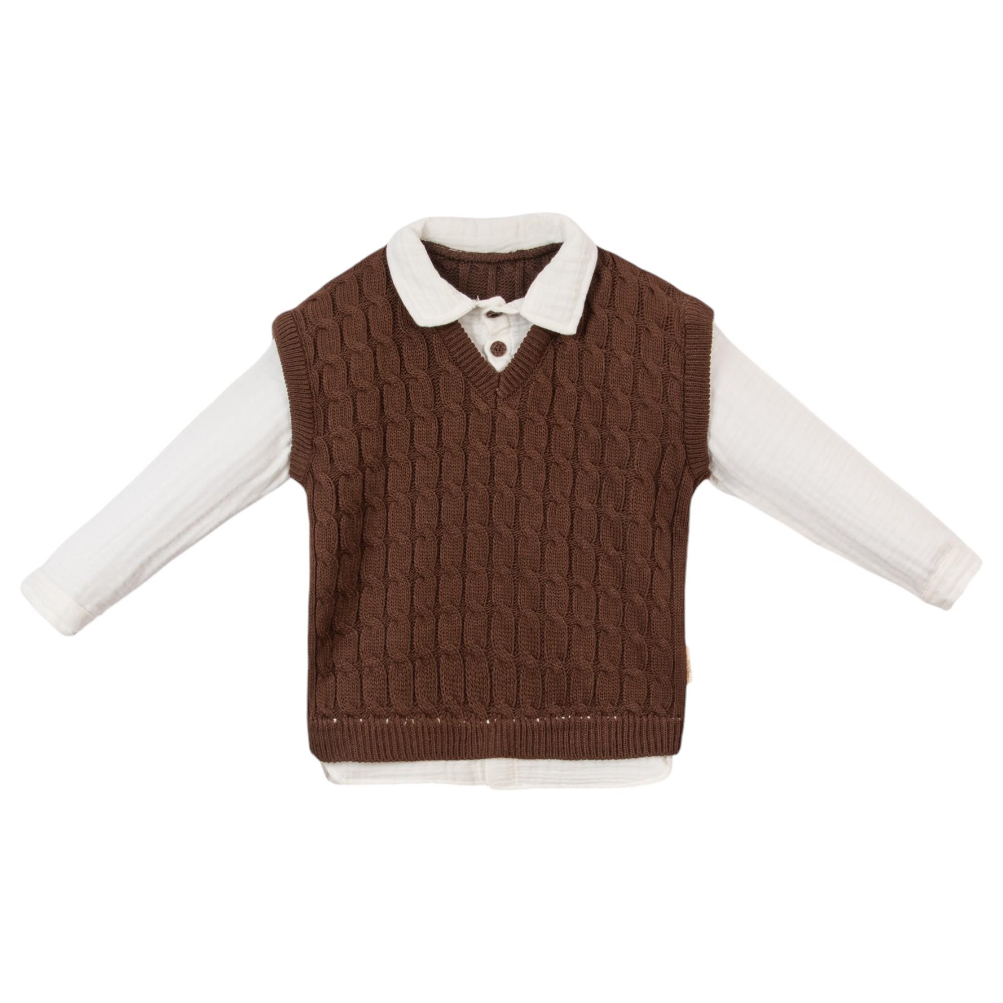 Gömlekli Triko Erkek Bebek İkili Takım