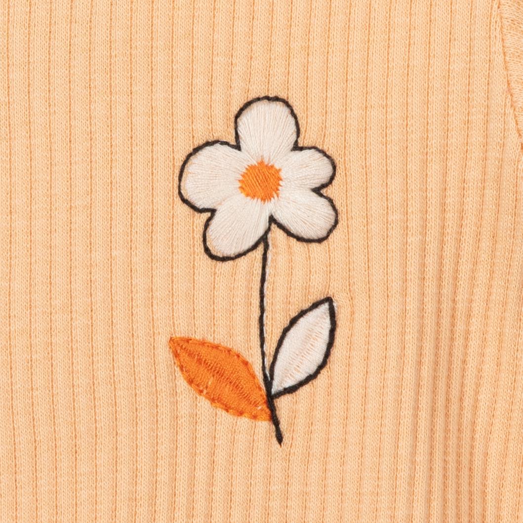 Hana Çiçek Baskılı Kız Bebek Üçlü Tulum