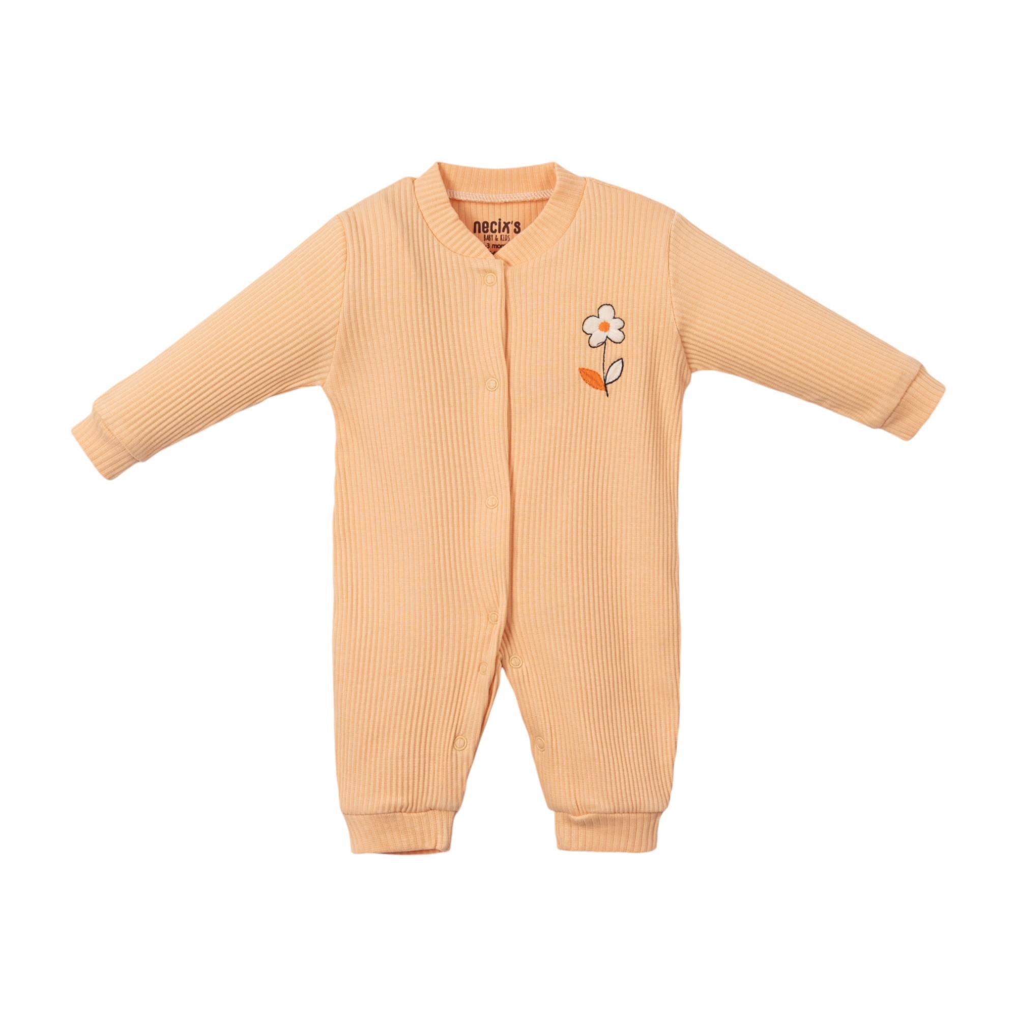 Hana Çiçek Baskılı Kız Bebek Üçlü Tulum