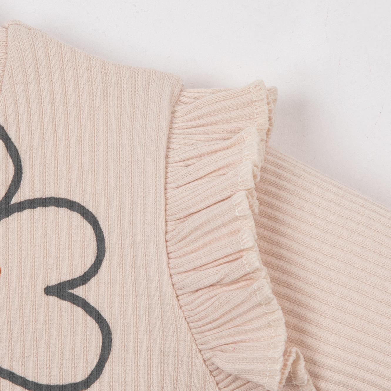 Hana Çiçek Baskılı Kız Bebek Üçlü Tulum