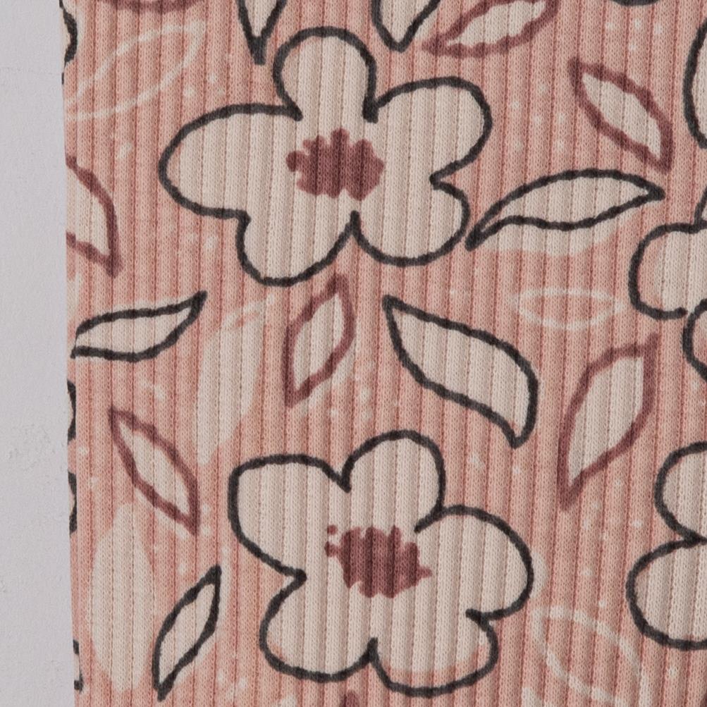 Hana Çiçek Figürlü Patikli Kız Bebek İkili Takımı