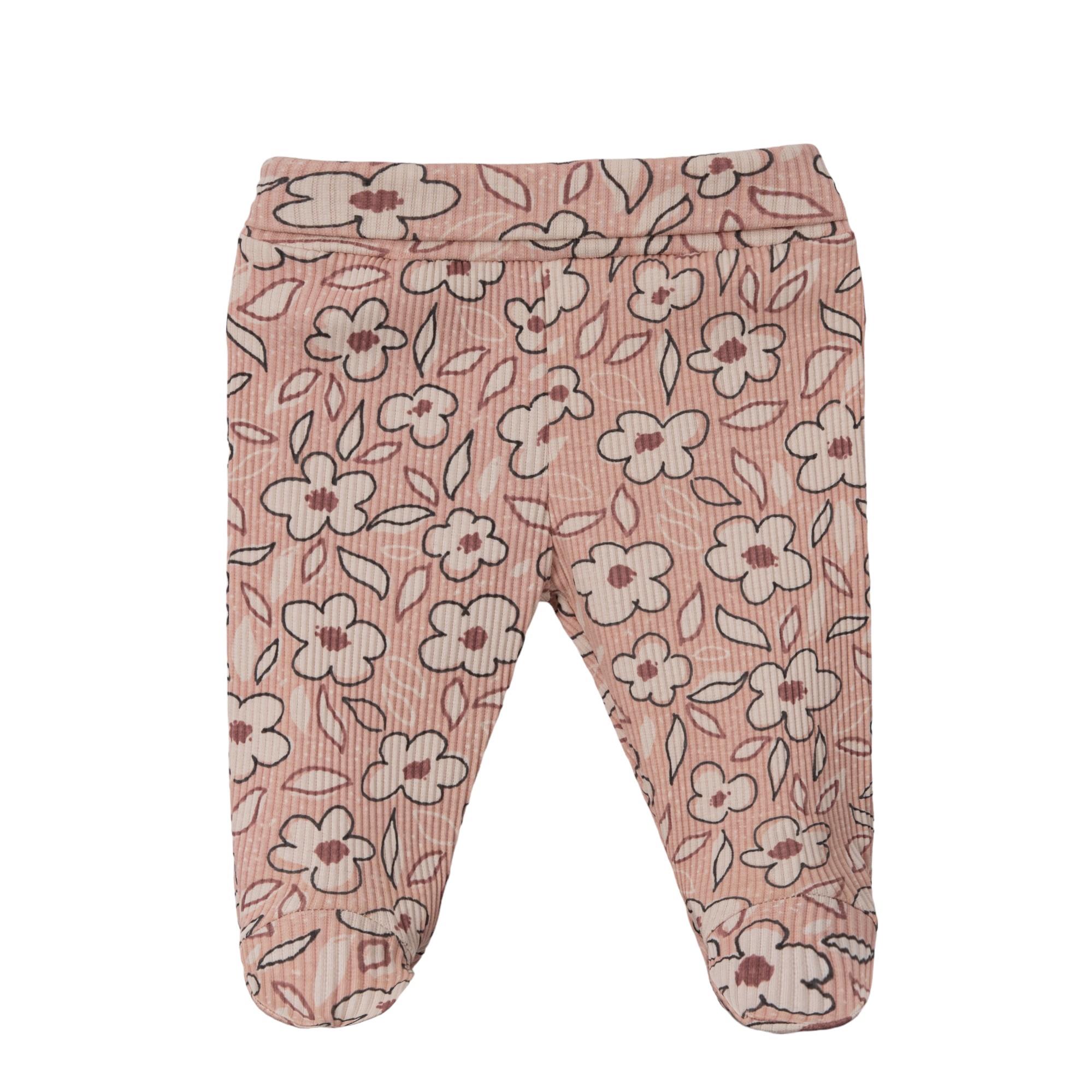 Hana Çiçek Figürlü Patikli Kız Bebek İkili Takımı