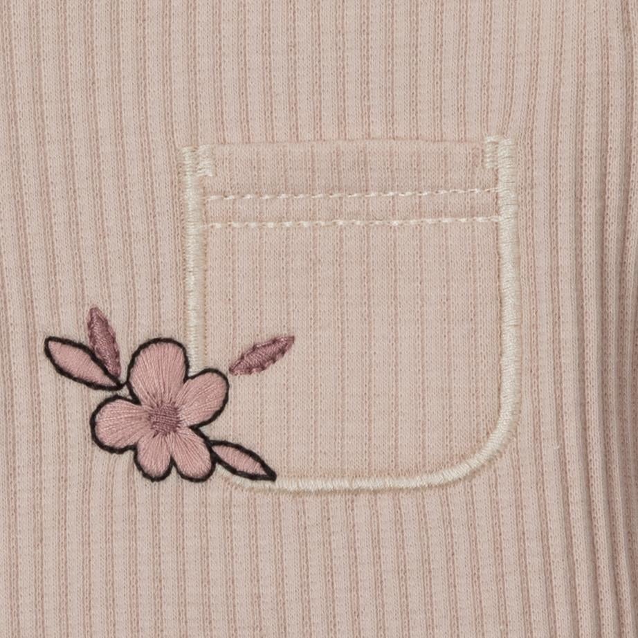 Hana Çiçek Figürlü Patikli Kız Bebek İkili Takımı