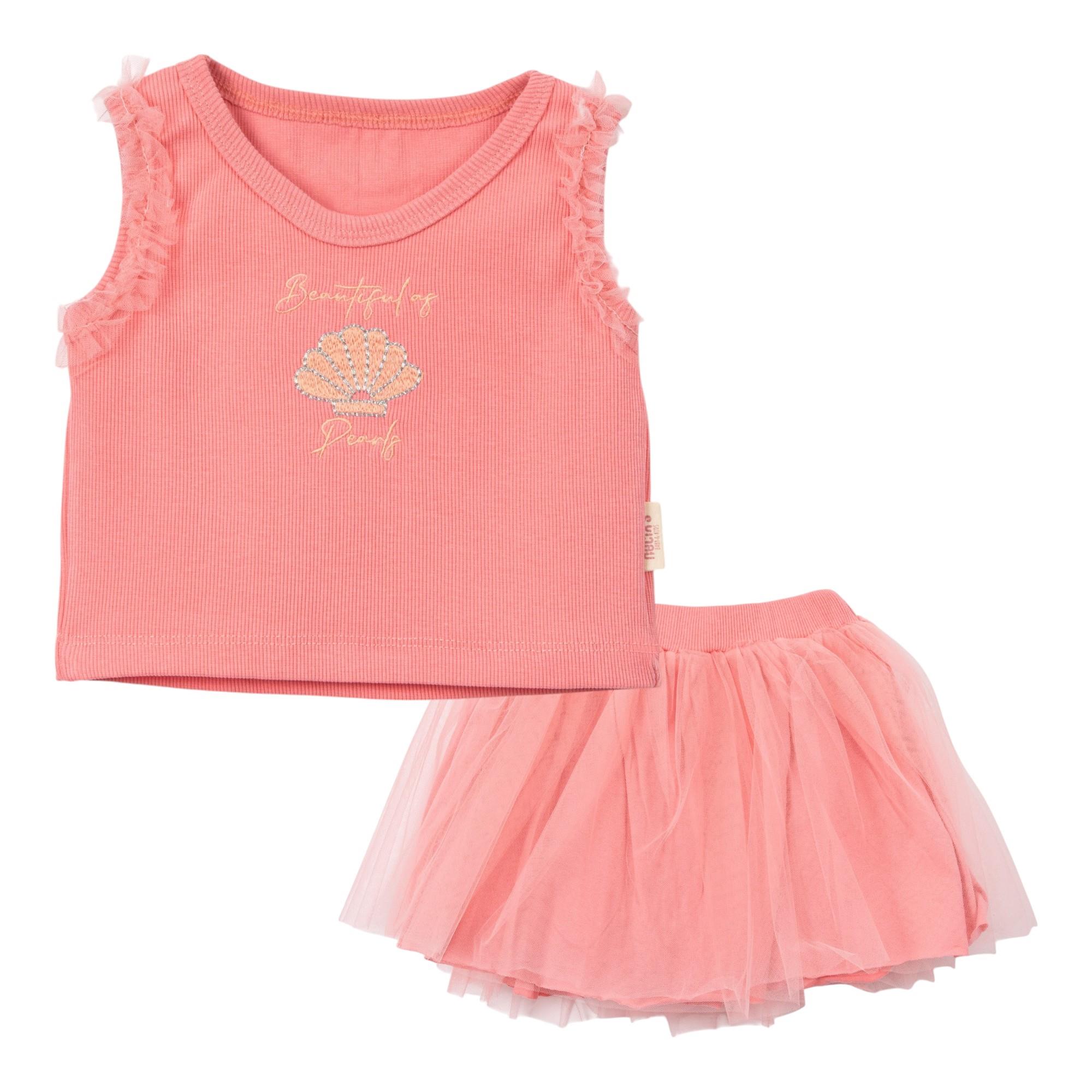İnci Tütü Etekli Kız Bebek İkili Takım