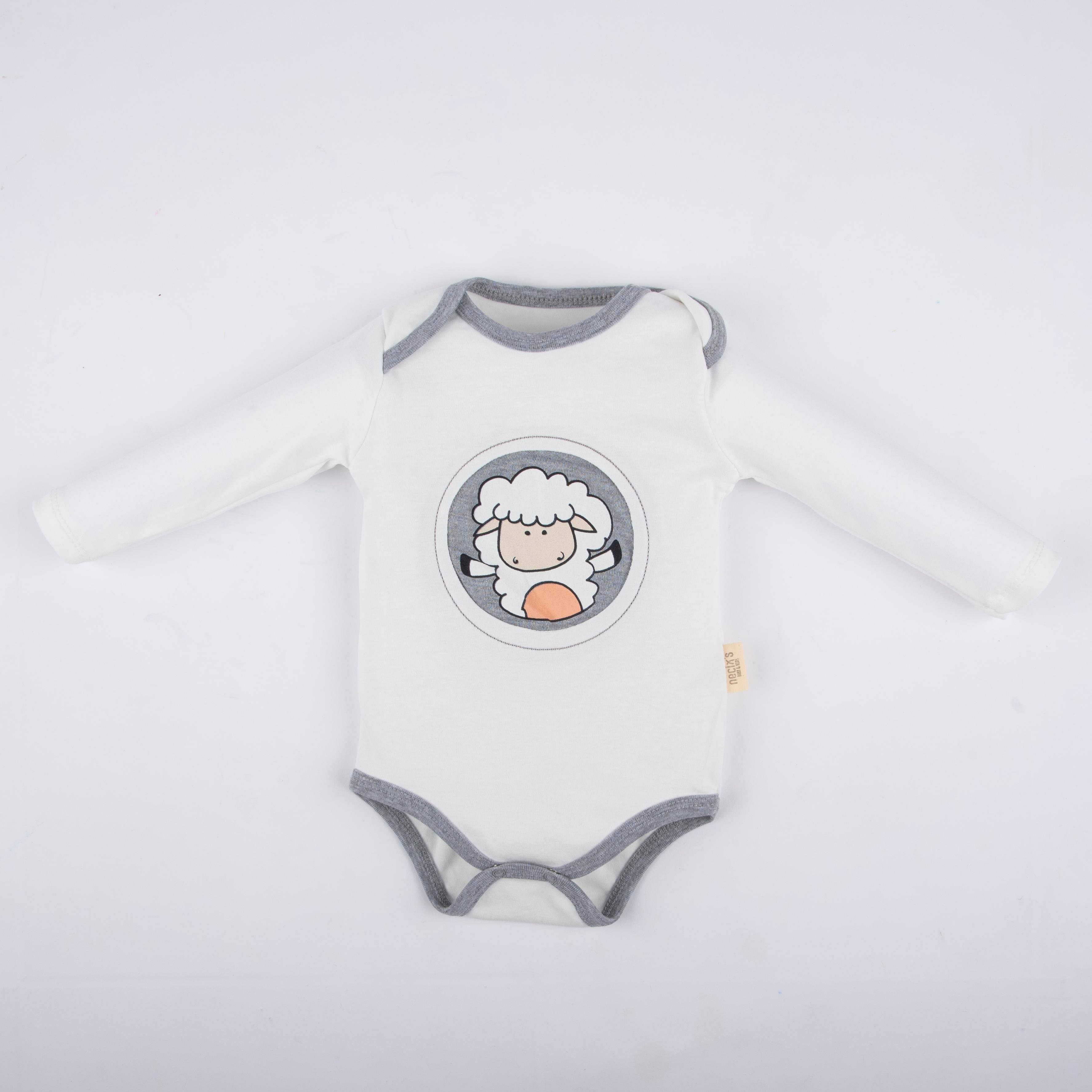 İnek Baskılı Erkek Bebek Üçlü Body