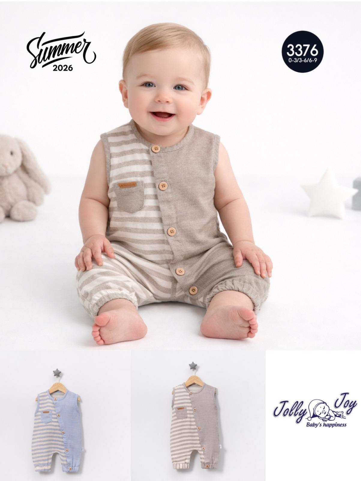 JOLLY JOY ÇİZGİLİ MÜSLİN ERKEK TULUM 0-9 AY