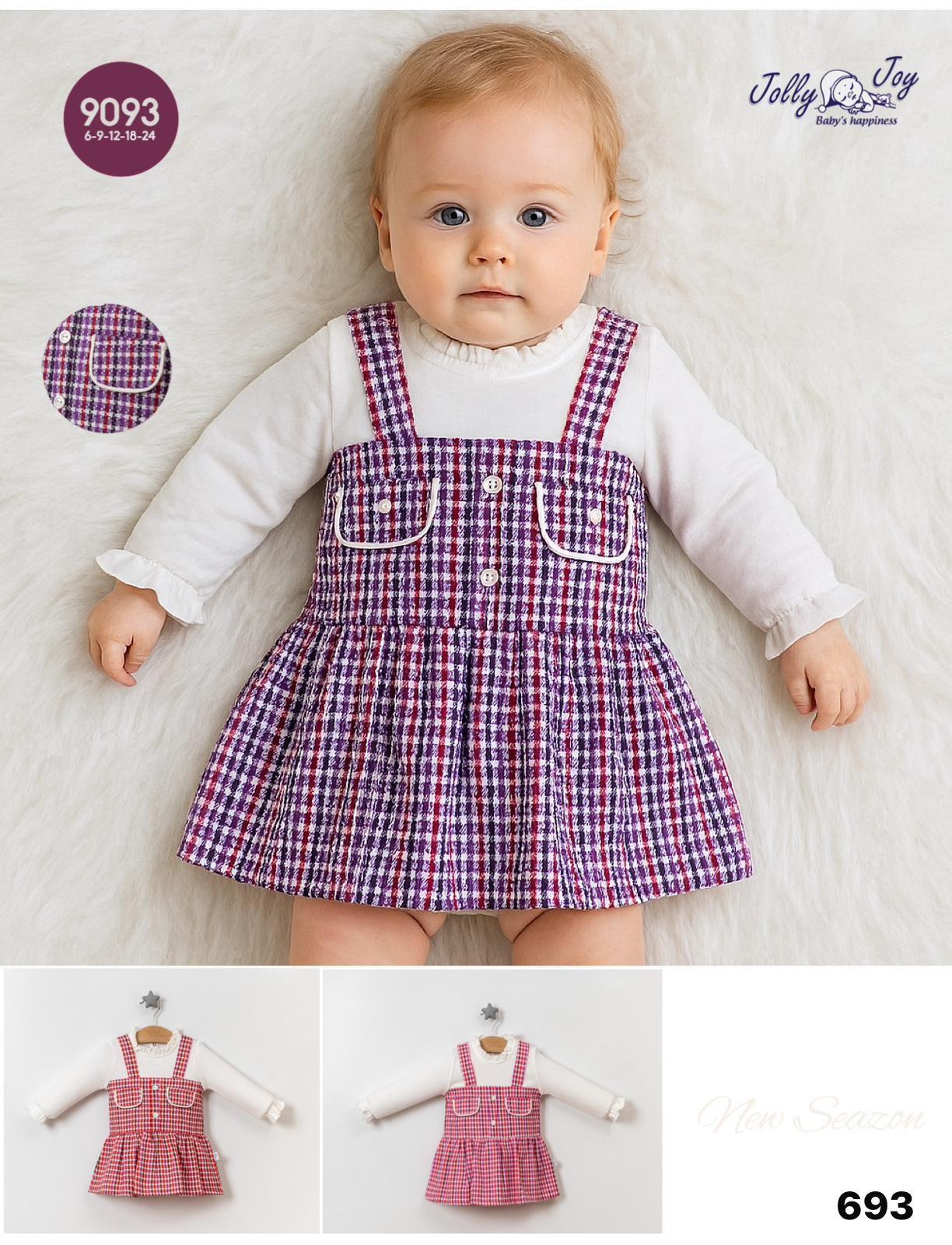 JOLLY JOY EKOSE DESENLİ KIZ BEBEK  ELBİSE