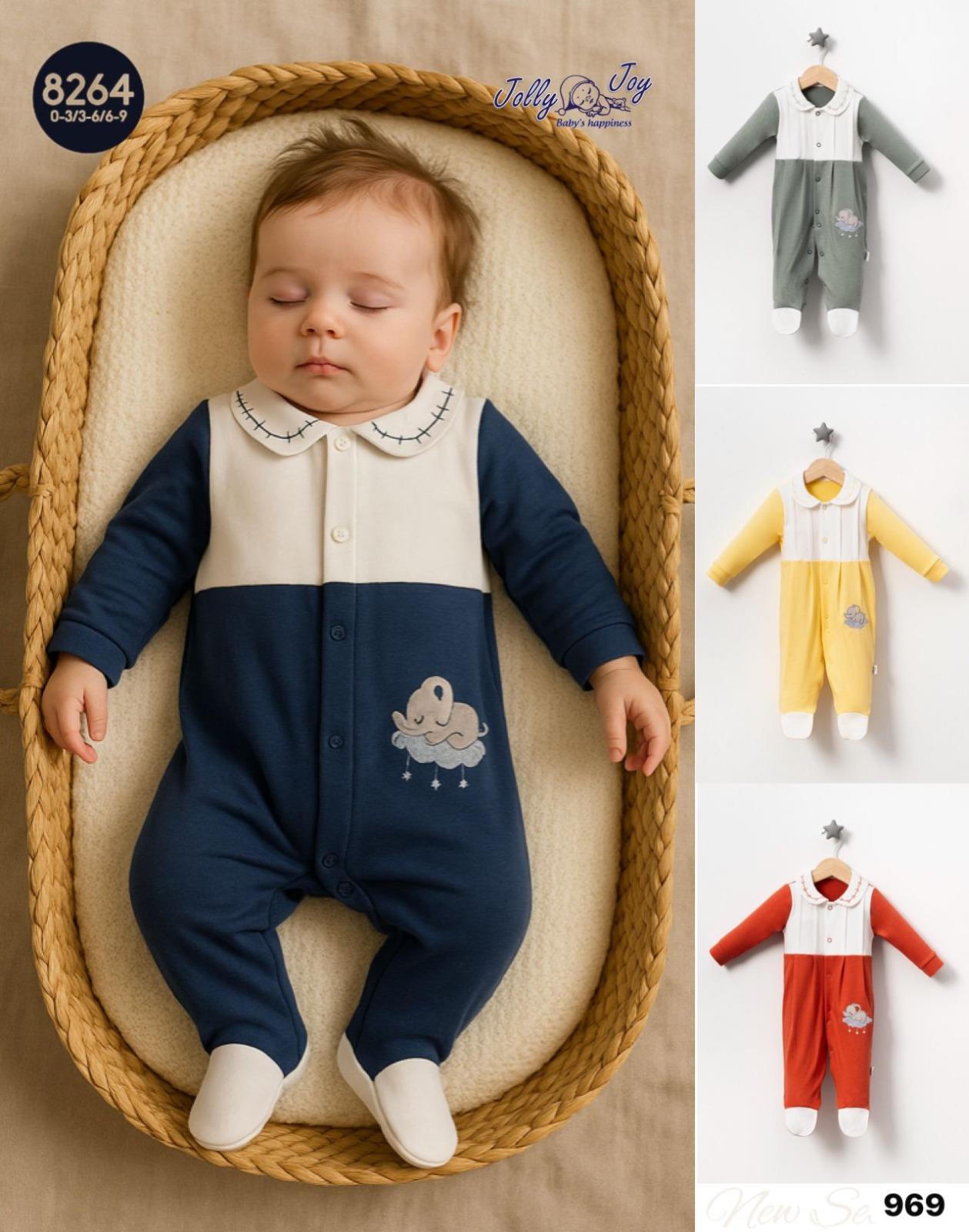 JOLLY JOY UYUYAN FİL NAKIŞLI ERKEK TULUM