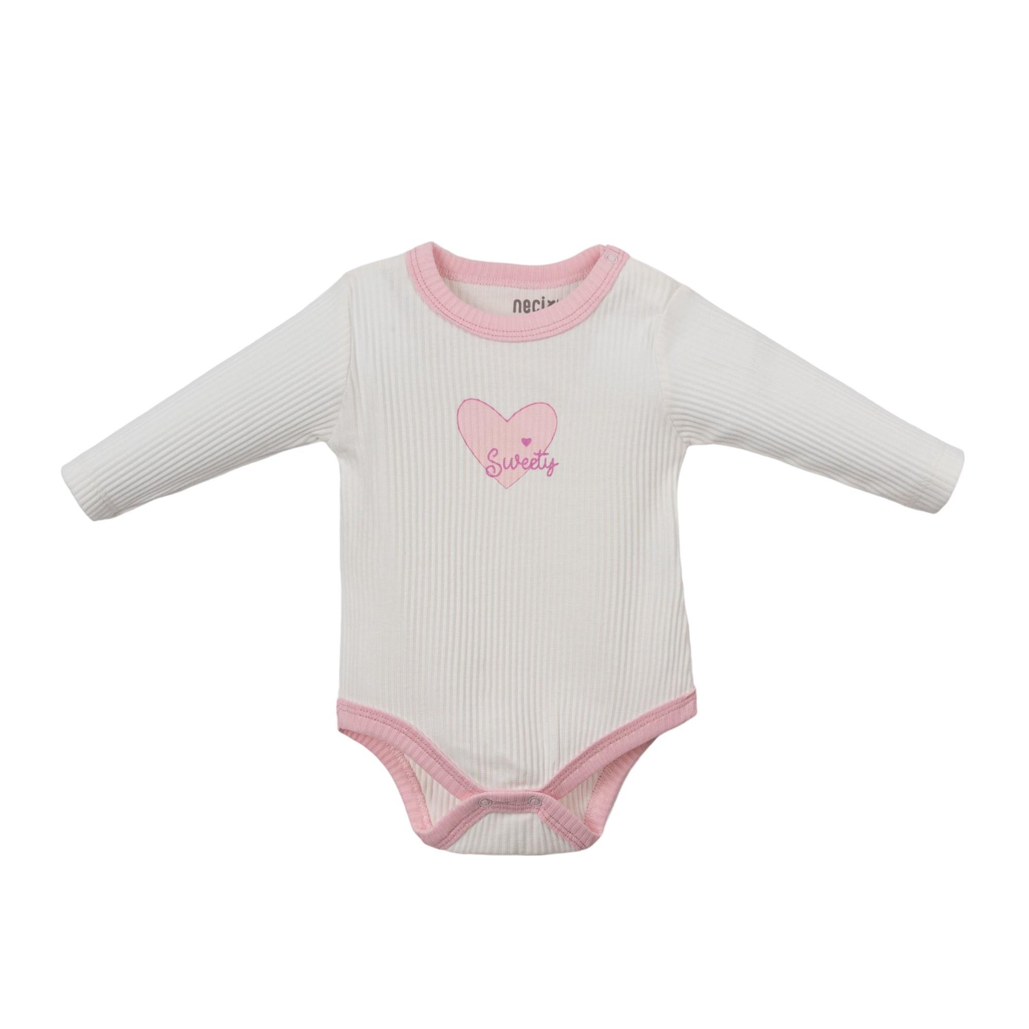 Kalp Temalı Kız Bebek Çıtçıtlı Body