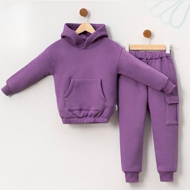 Kanguru Cepli Kız Çocuk Sweatshirtli İkili Takım