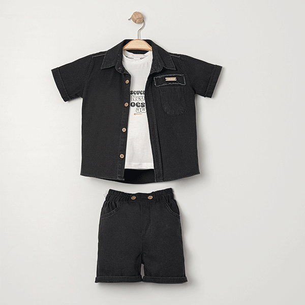 KARAVAN ERKEK BEBEK GÖMLEKLİ ŞORTLU 3 LÜ TAKIM 2-5 Y