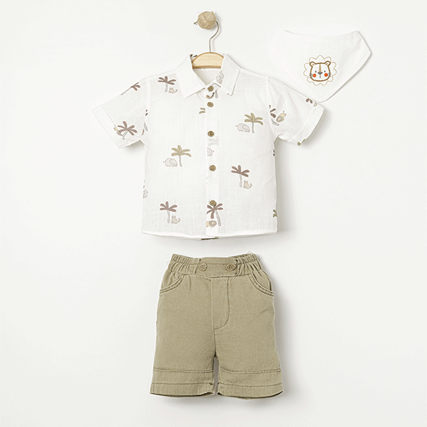 KARAVAN ERKEK BEBEK GÖMLEKLİ ŞORTLU TAKIM 6-24 M