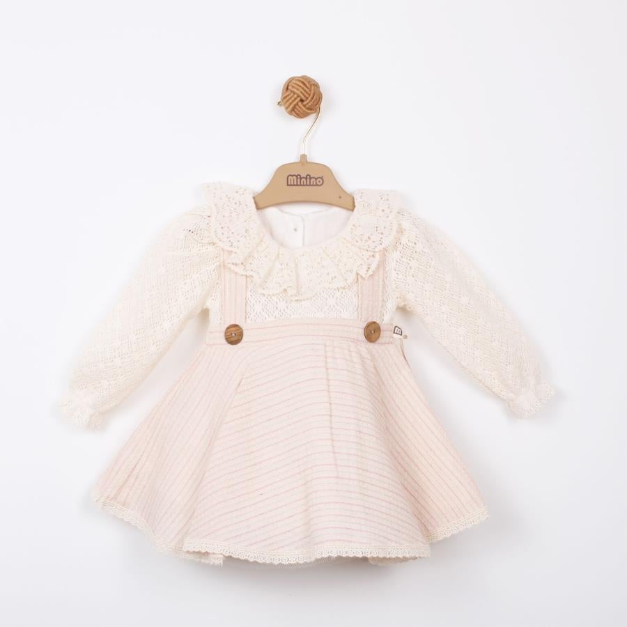 KARDELYA BEBE KIZ BEBEK ÇİZGİLİ KLOŞ ELBİSE