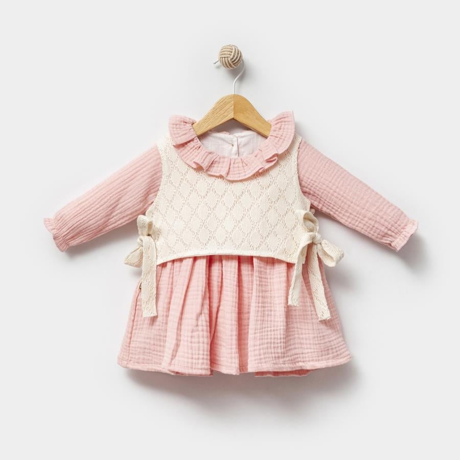 KARDELYA BEBE YELEKLİ KIZ BEBEK ELBİSE