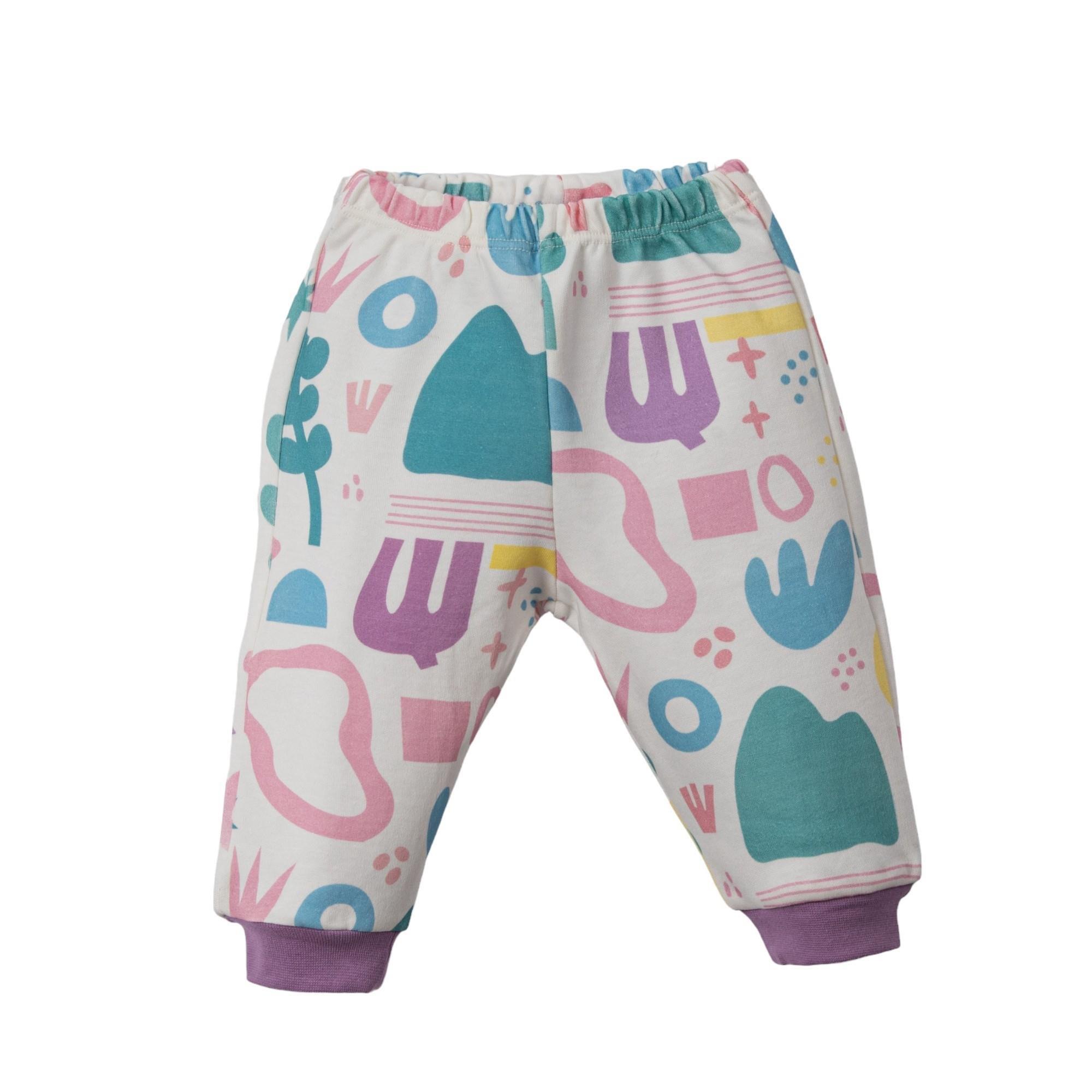 Karma Desenli Kız Bebek Fularlı Badili Takım