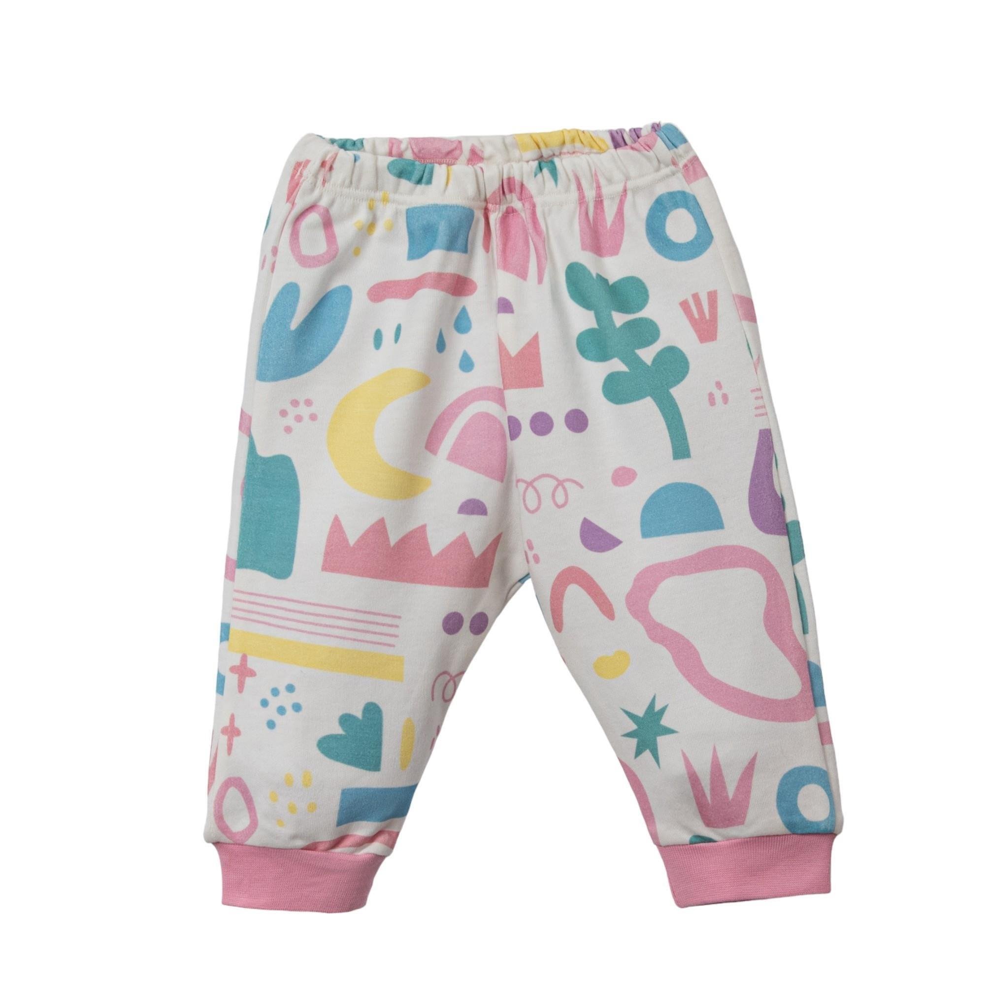 Karma Desenli Kız Bebek Fularlı Badili Takım