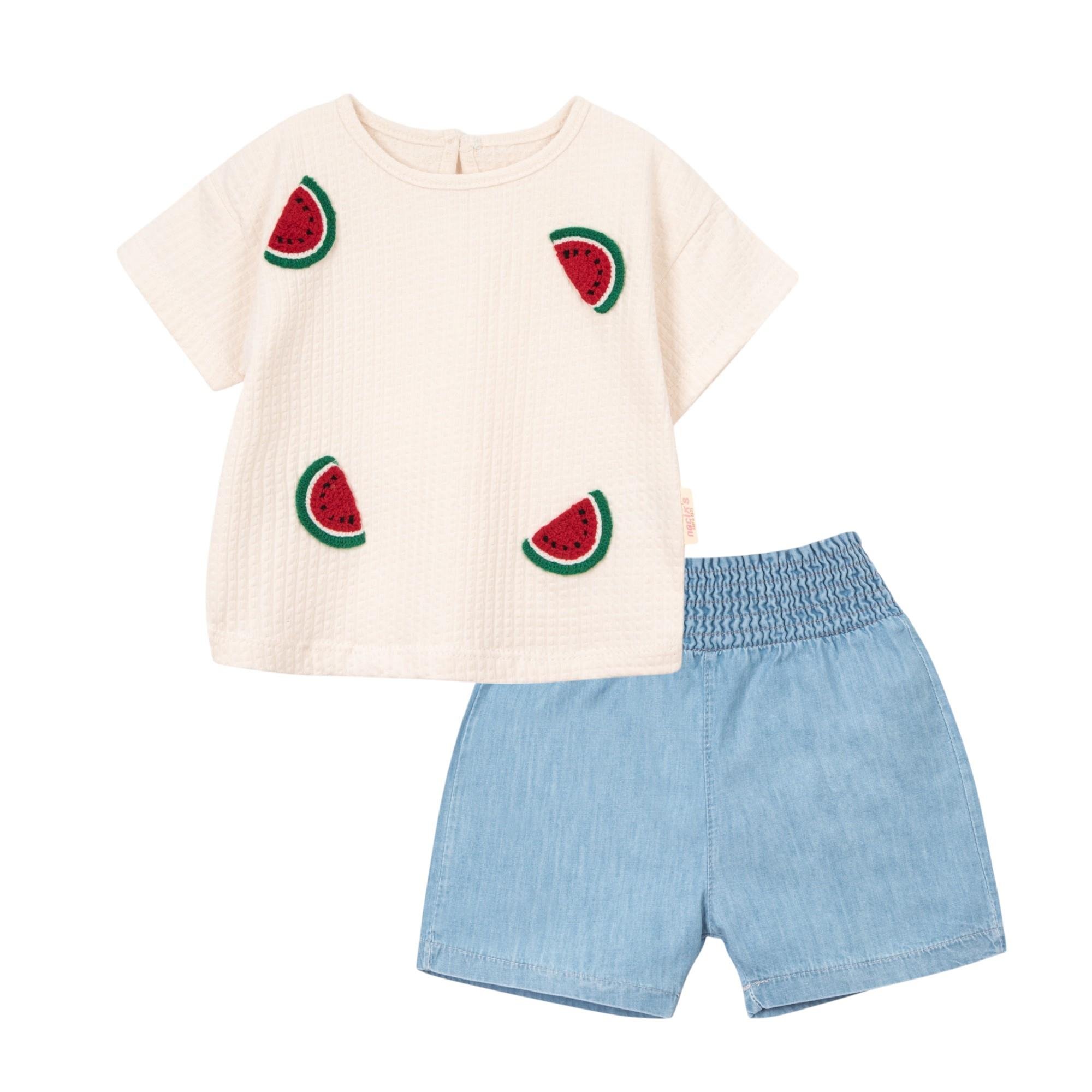 Karpuz Şortlu Kız Bebek İkili Takım