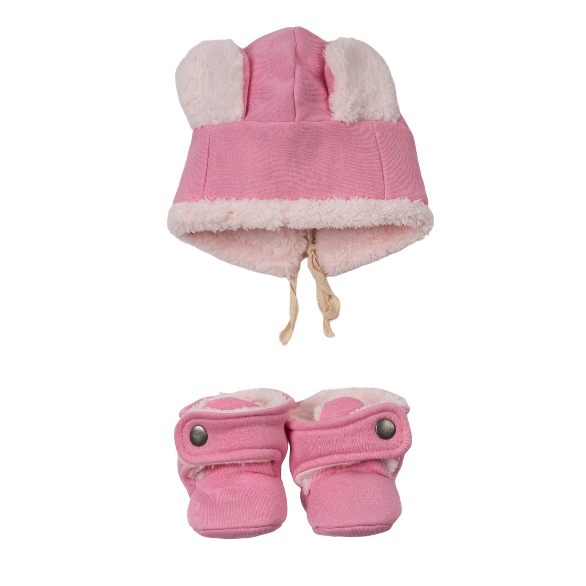 Kedi Kulaklı Şapka ve Panduf Takımı