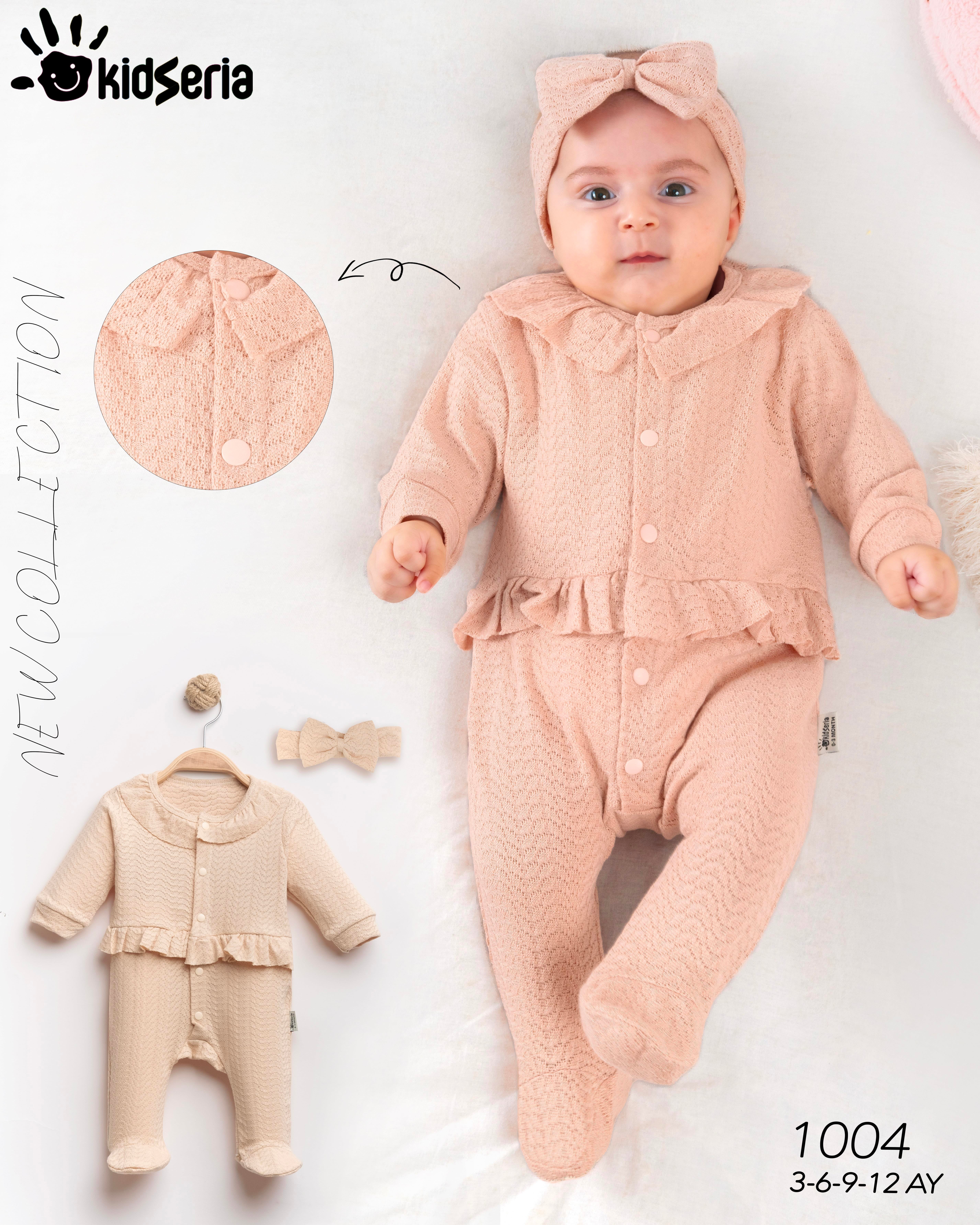 KİDSERİA BEL FIRFIR DETAYLI KIZ BEBEK TULUM