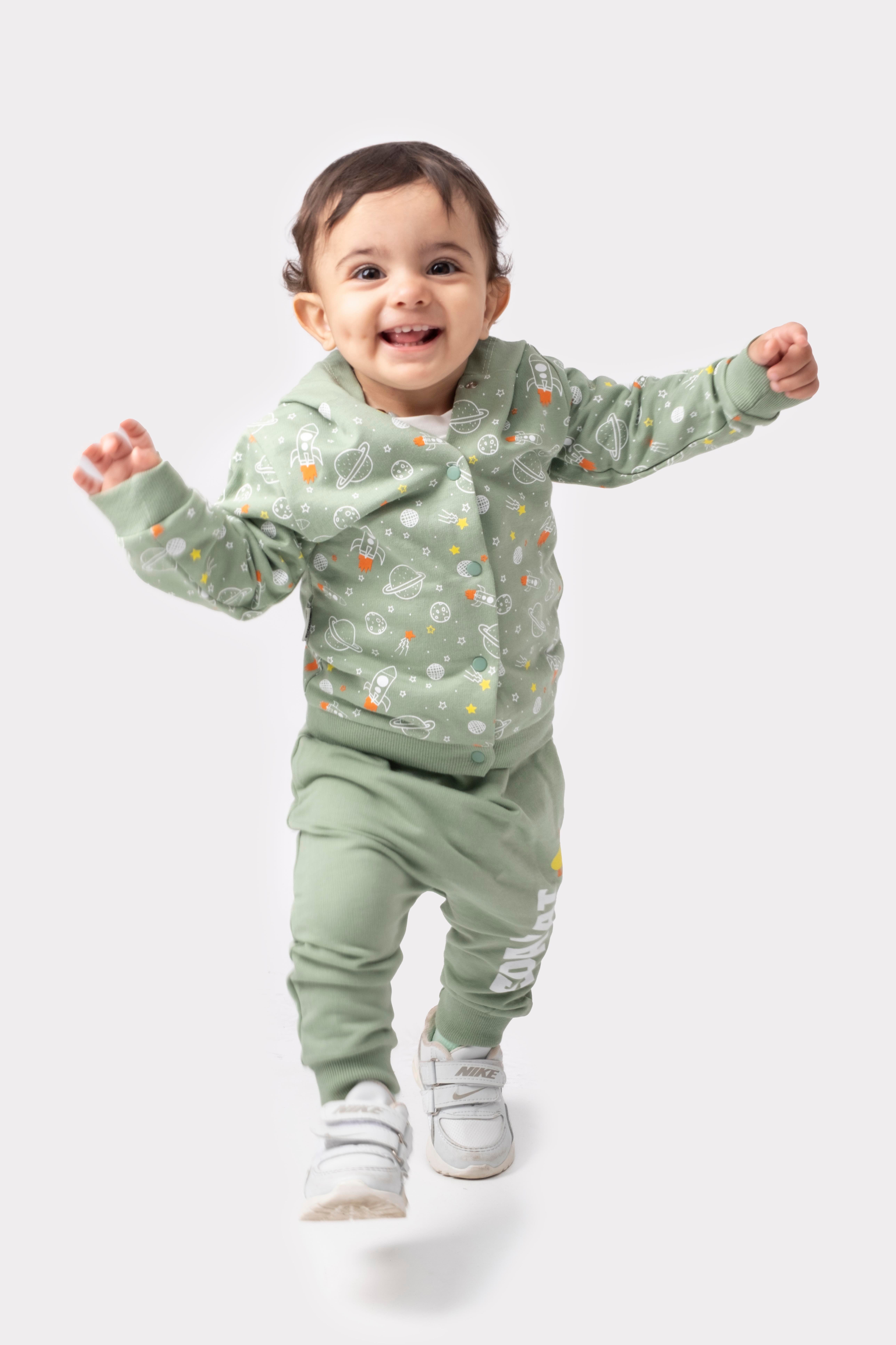 KİDSERİA UZAY TEMALI KAPÜŞONLU 10 LU ERKEK BEBEK 3 LÜ TAKIM