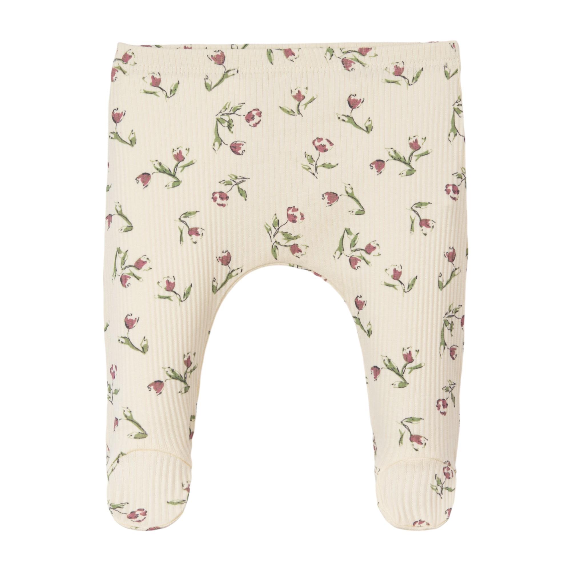 Lale Baskılı Kız Bebek Hastane Çıkışı Beşli Set